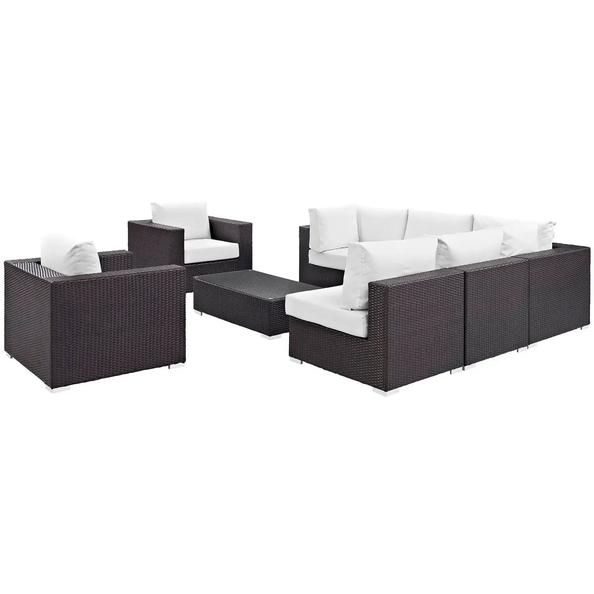 Convene 8 Piece Outdoor Patio Sectional Set by Modway - Best Buy Furniture