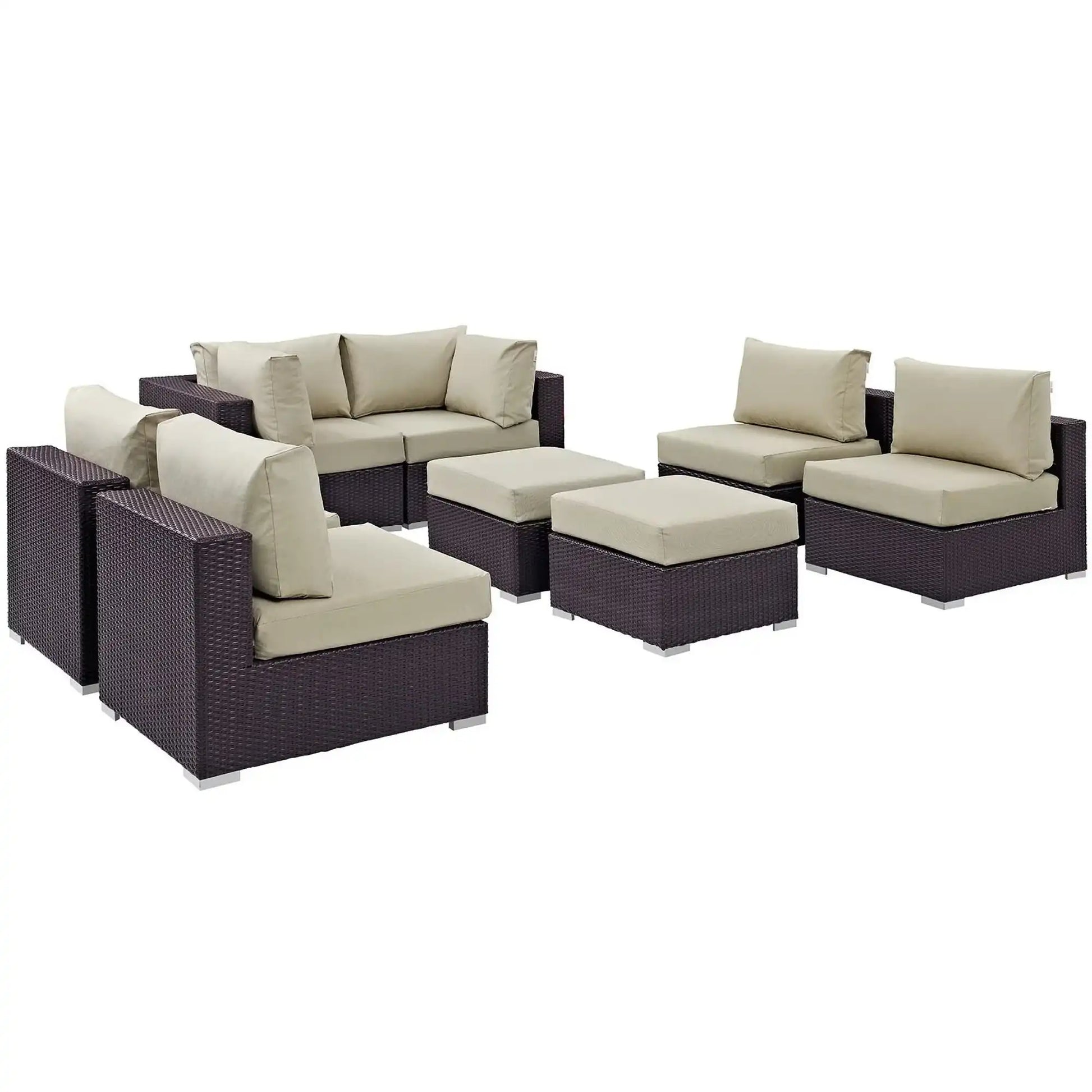 Convene 8 Piece Outdoor Patio Sectional Set by Modway - Best Buy Furniture