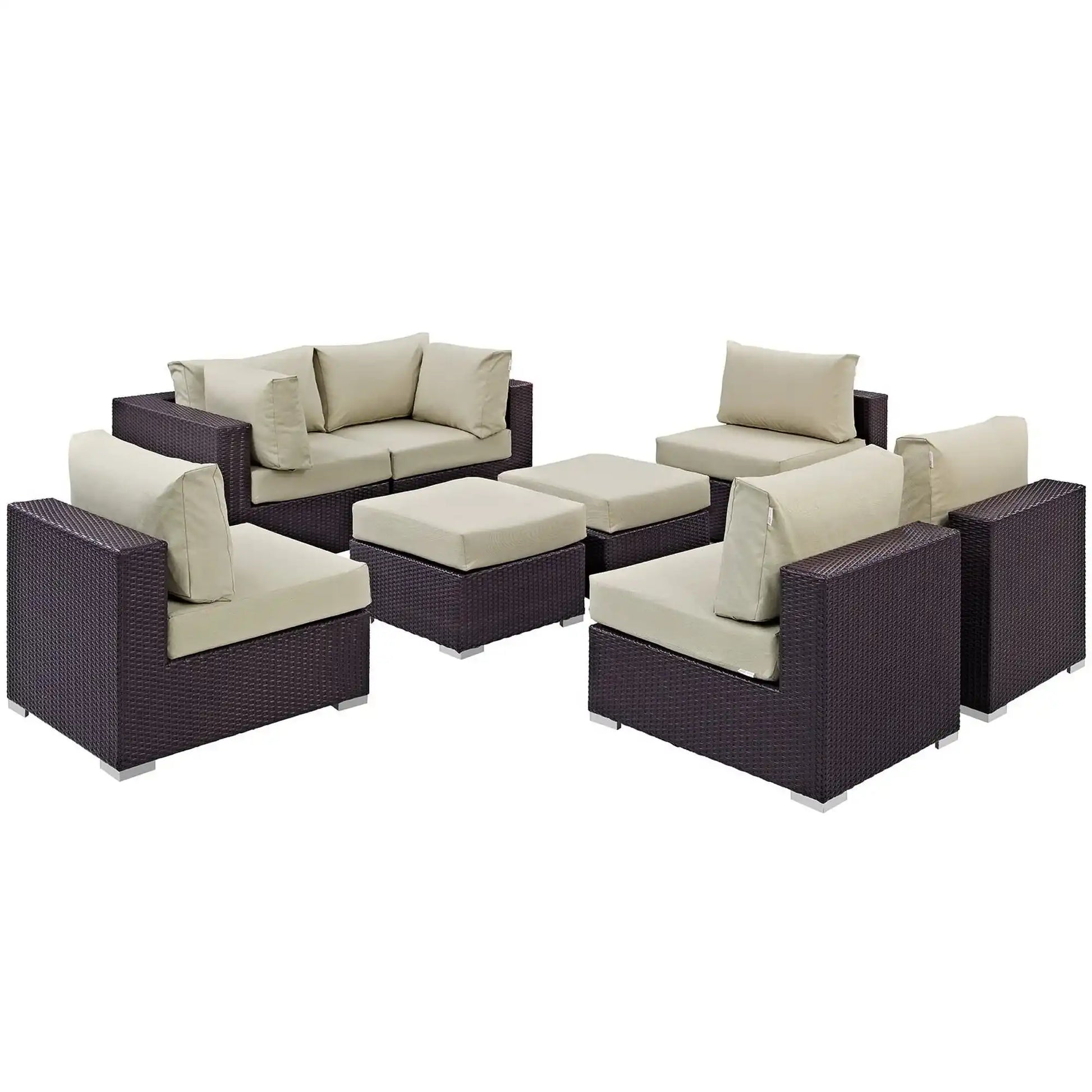 Convene 8 Piece Outdoor Patio Sectional Set by Modway - Best Buy Furniture