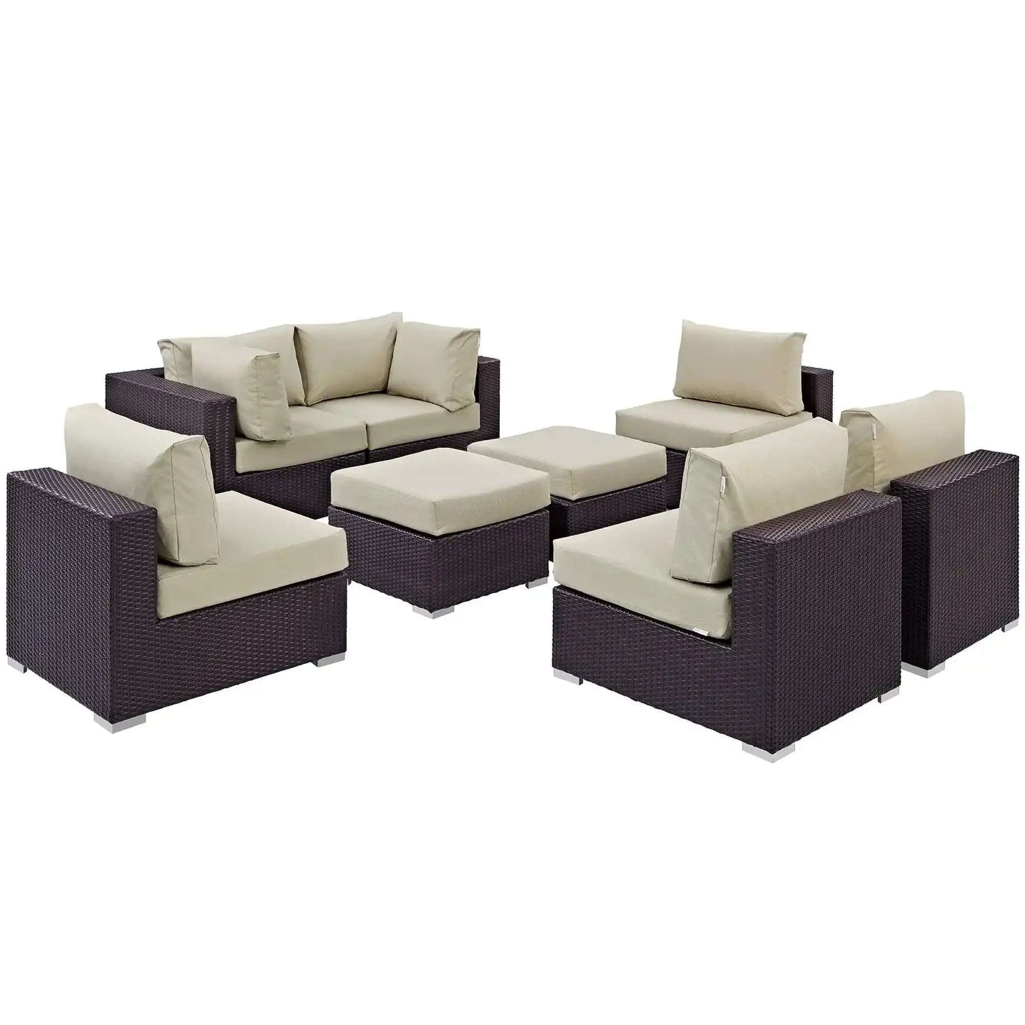 Convene 8 Piece Outdoor Patio Sectional Set by Modway - Best Buy Furniture