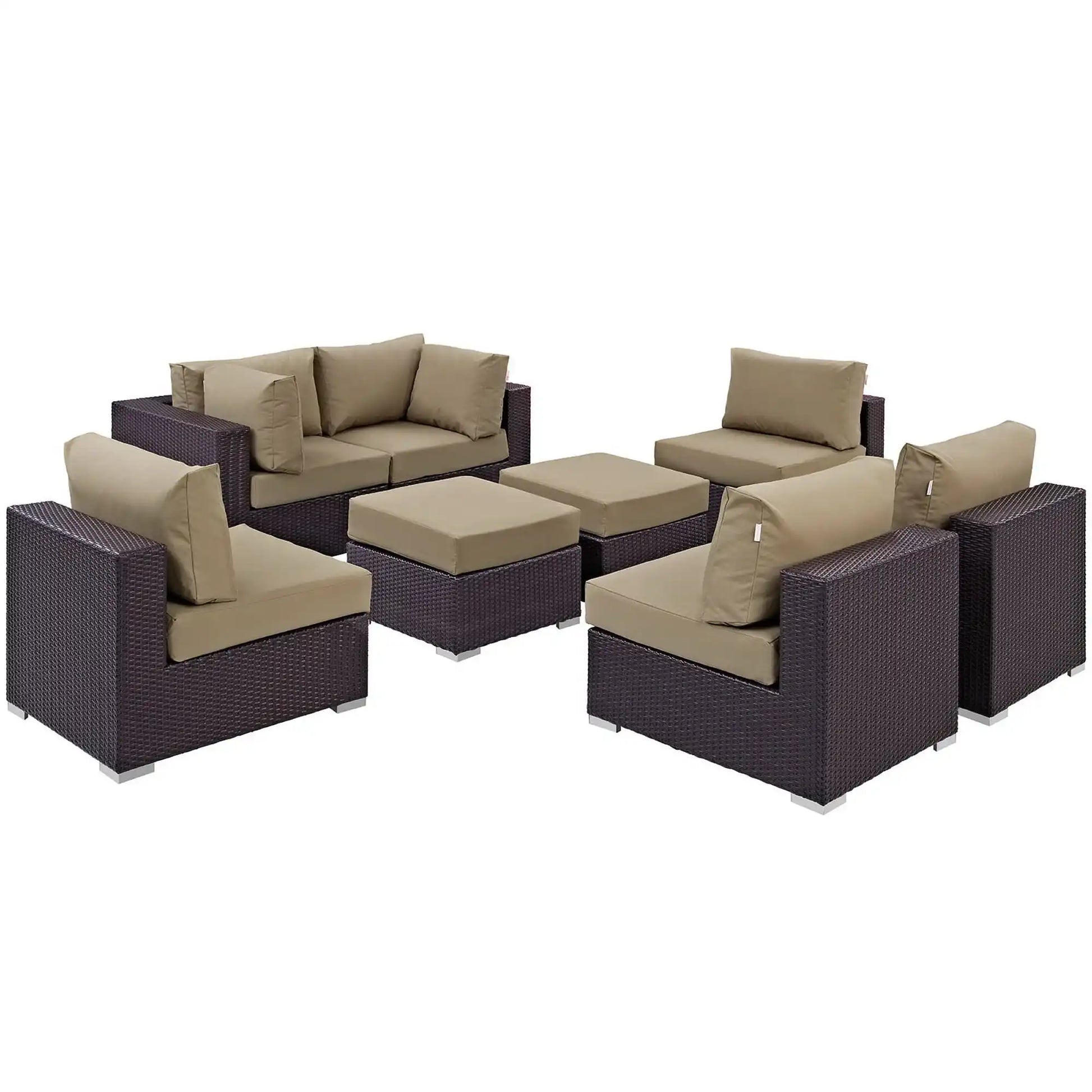 Convene 8 Piece Outdoor Patio Sectional Set by Modway - Best Buy Furniture