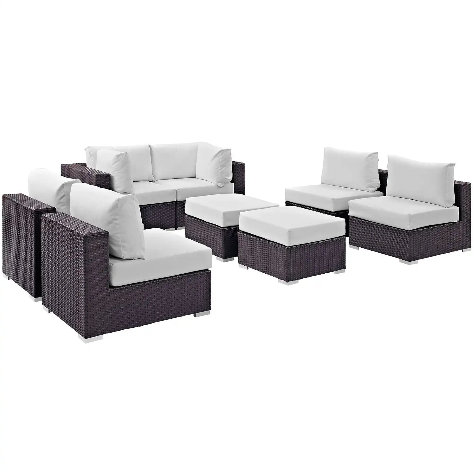 Convene 8 Piece Outdoor Patio Sectional Set by Modway - Best Buy Furniture