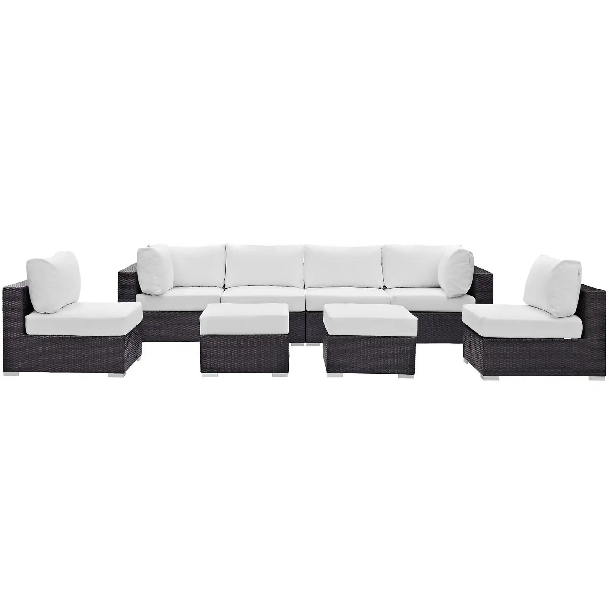 Convene 8 Piece Outdoor Patio Sectional Set by Modway - Best Buy Furniture