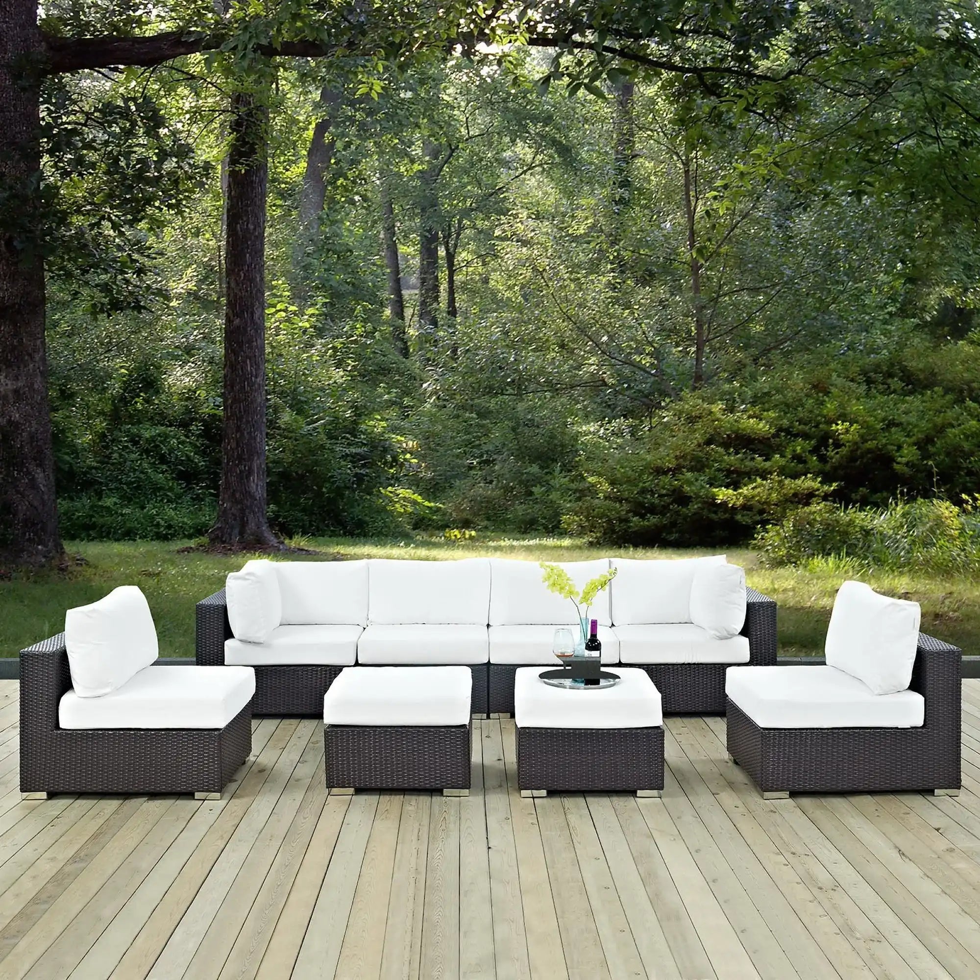 Convene 8 Piece Outdoor Patio Sectional Set by Modway - Best Buy Furniture