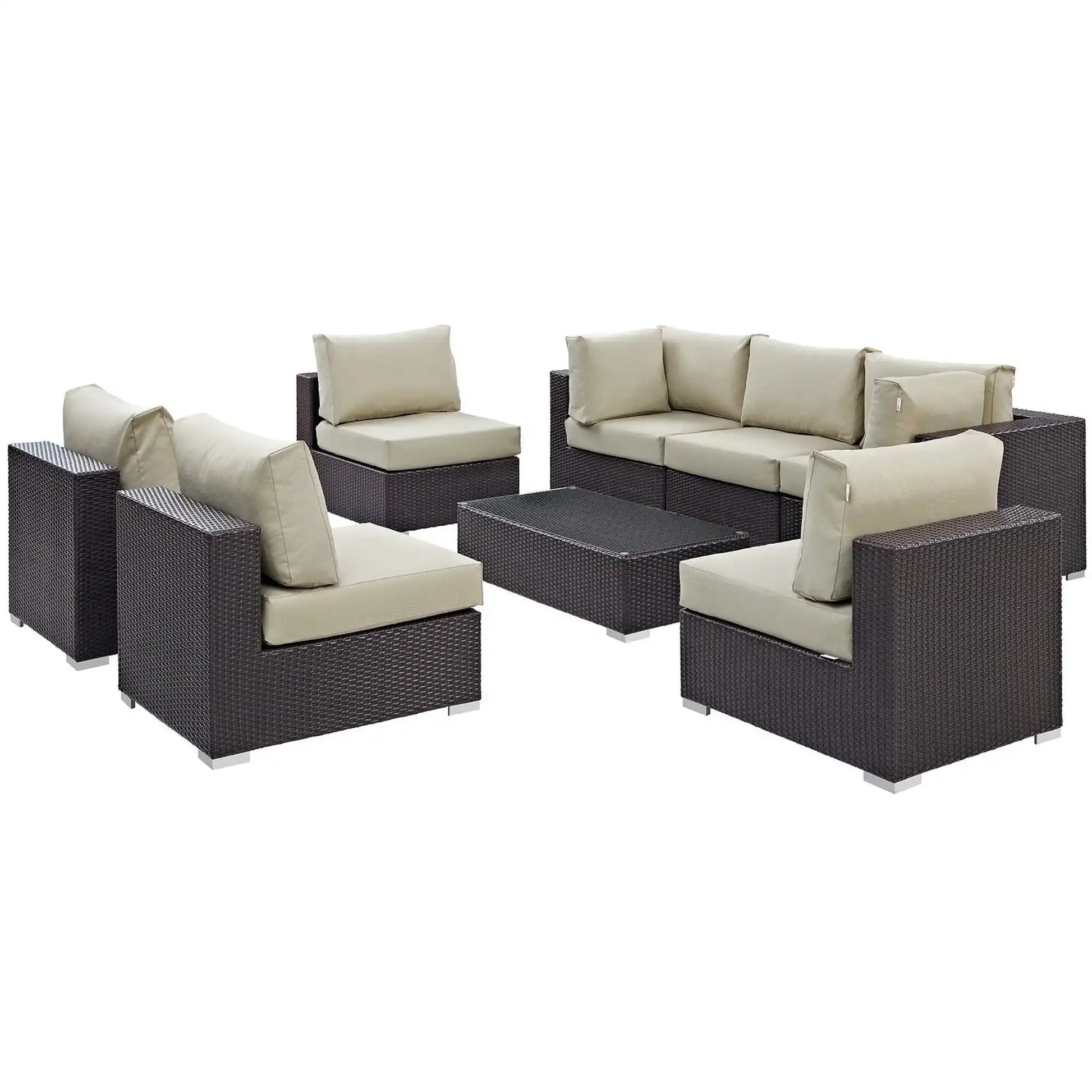Convene 8 Piece Outdoor Patio Sectional Set by Modway - Best Buy Furniture