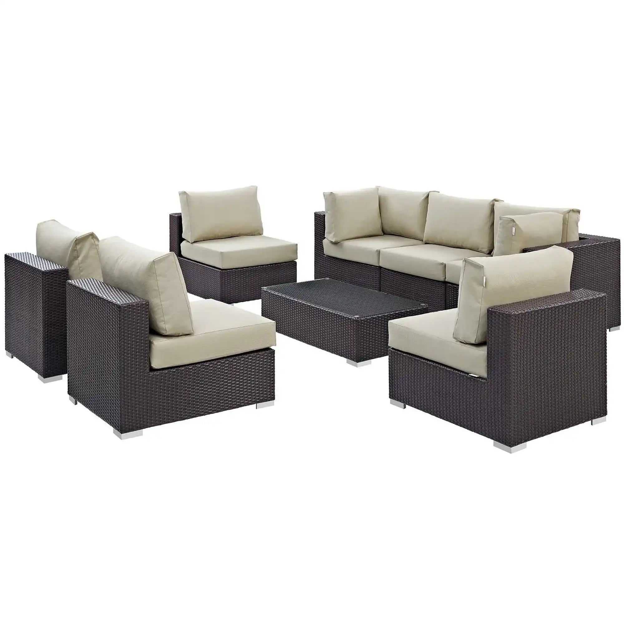 Convene 8 Piece Outdoor Patio Sectional Set by Modway - Best Buy Furniture