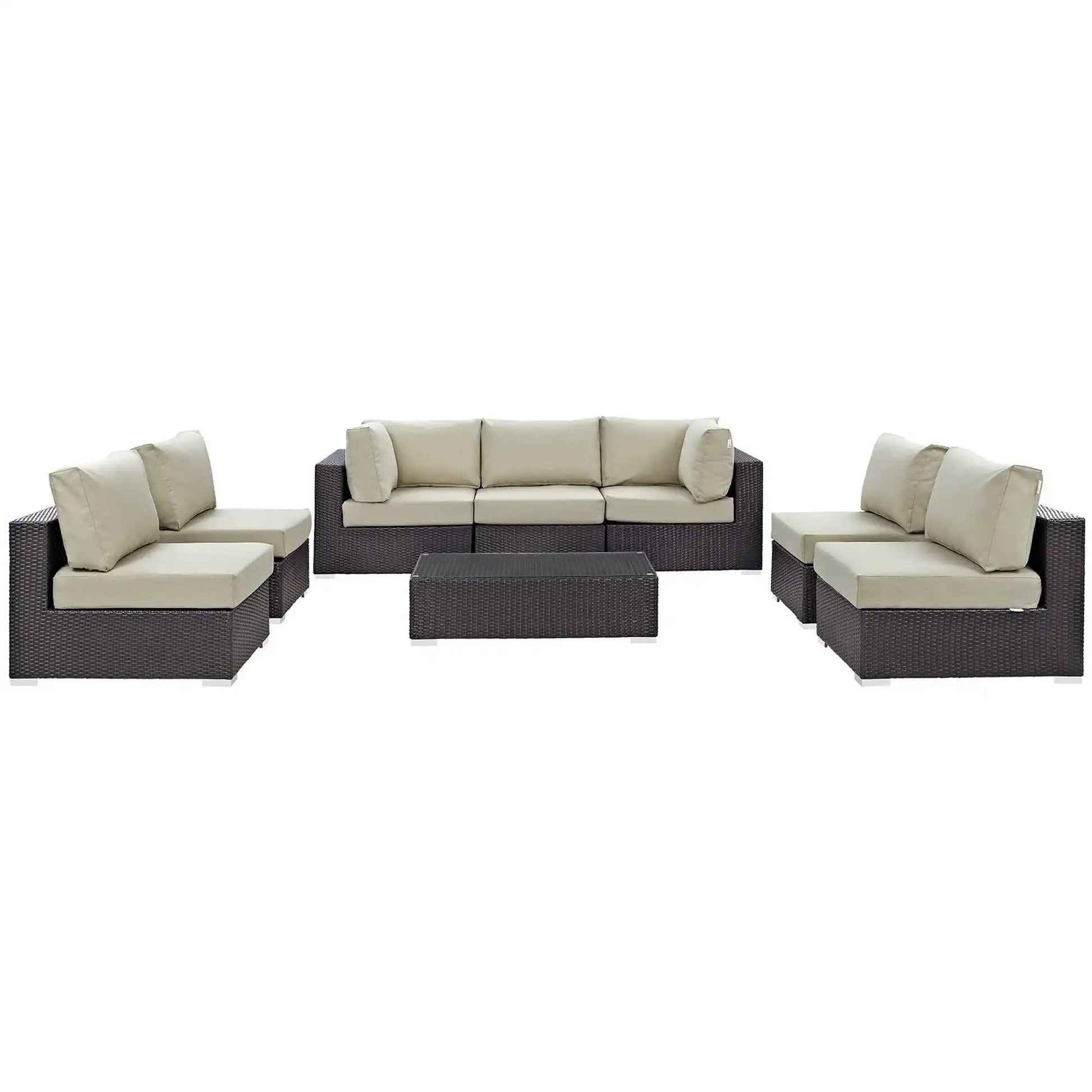 Convene 8 Piece Outdoor Patio Sectional Set by Modway - Best Buy Furniture