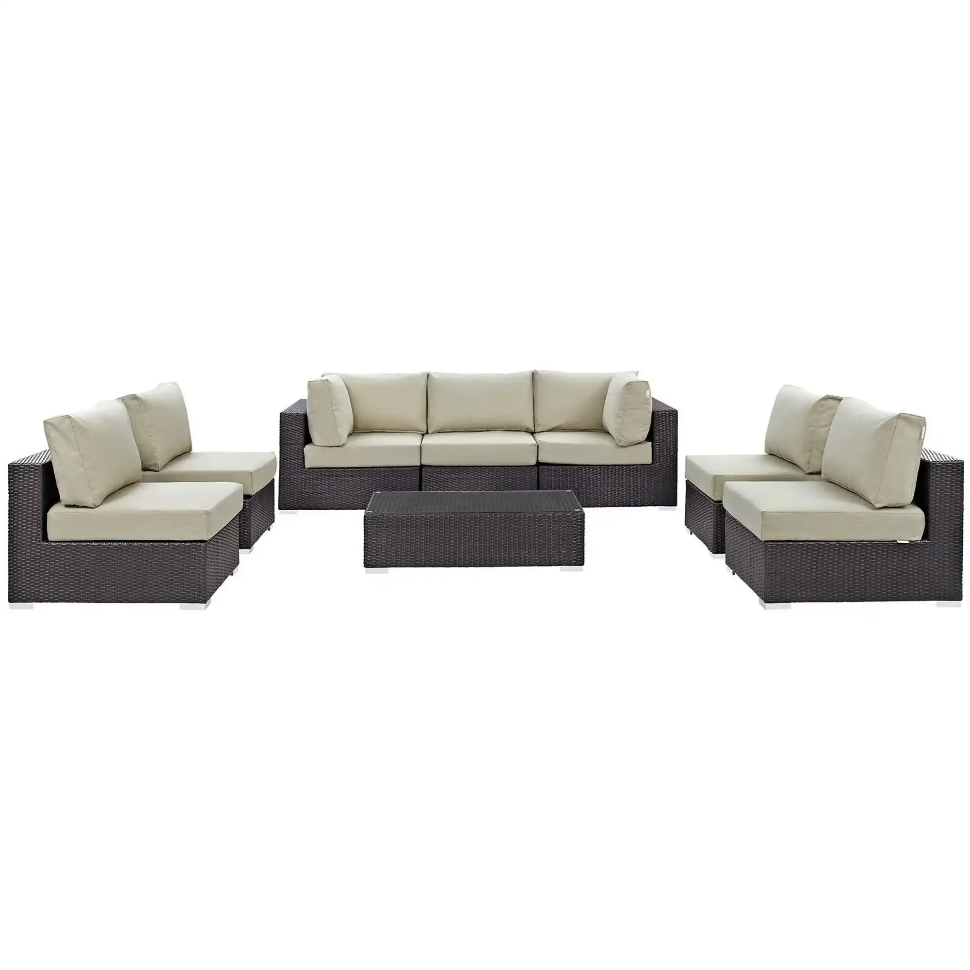 Convene 8 Piece Outdoor Patio Sectional Set by Modway - Best Buy Furniture