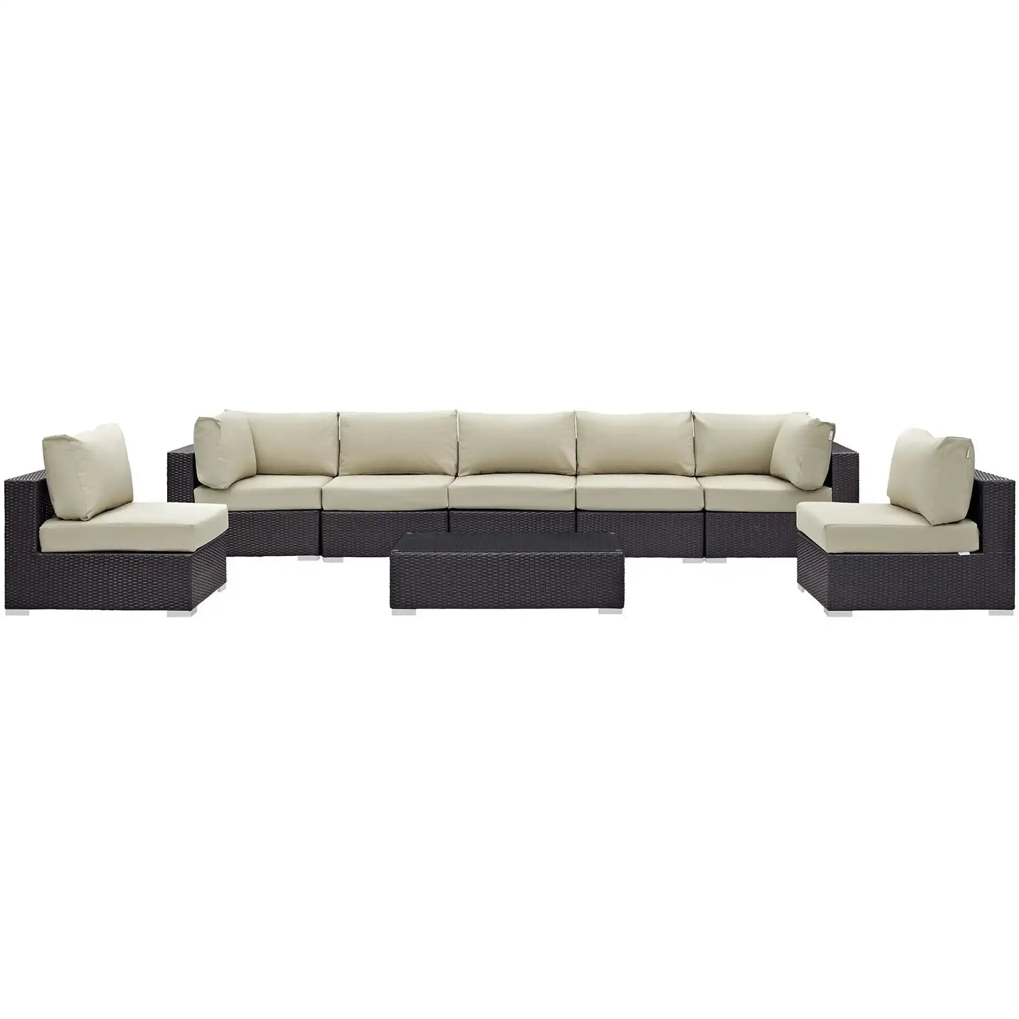 Convene 8 Piece Outdoor Patio Sectional Set by Modway - Best Buy Furniture