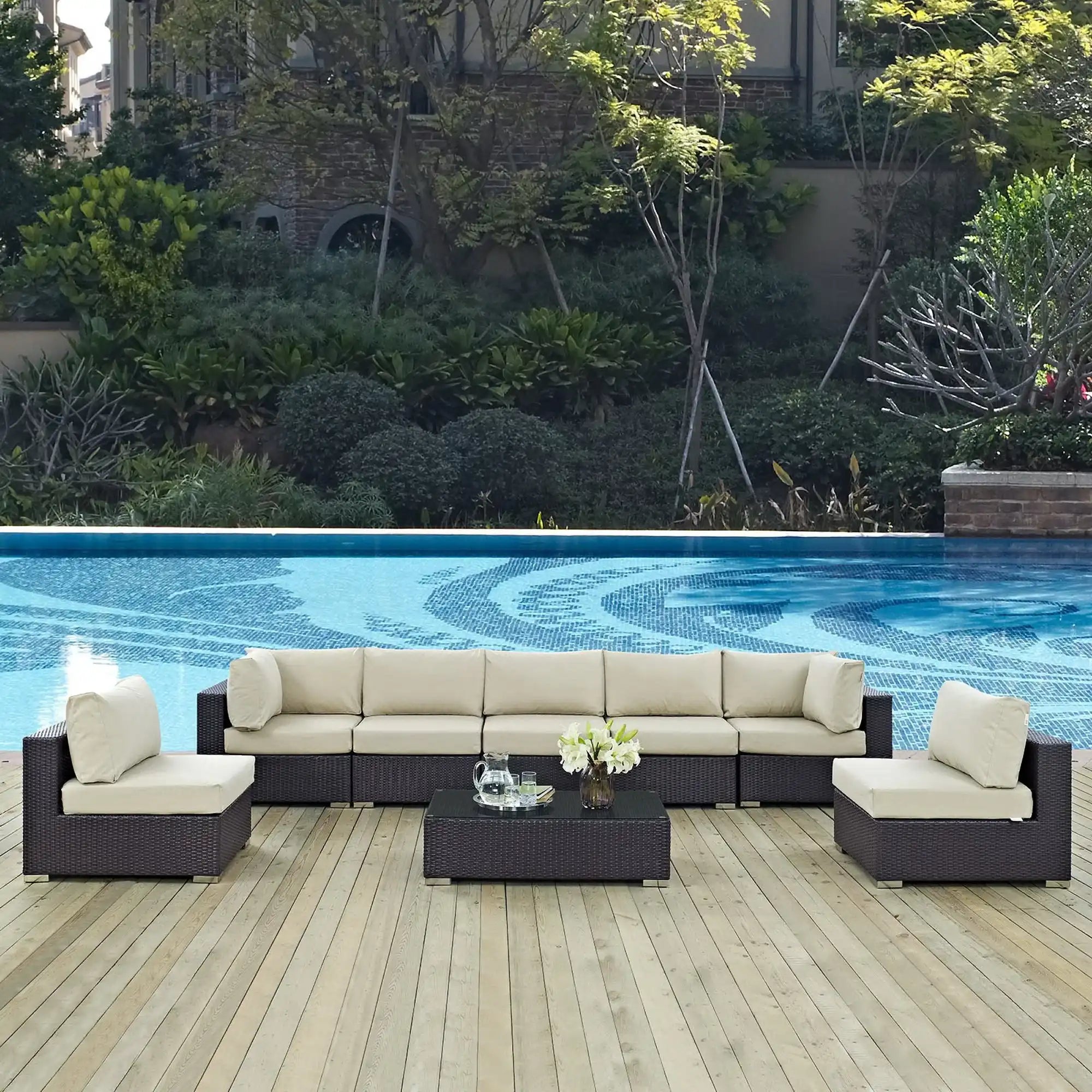 Convene 8 Piece Outdoor Patio Sectional Set by Modway - Best Buy Furniture