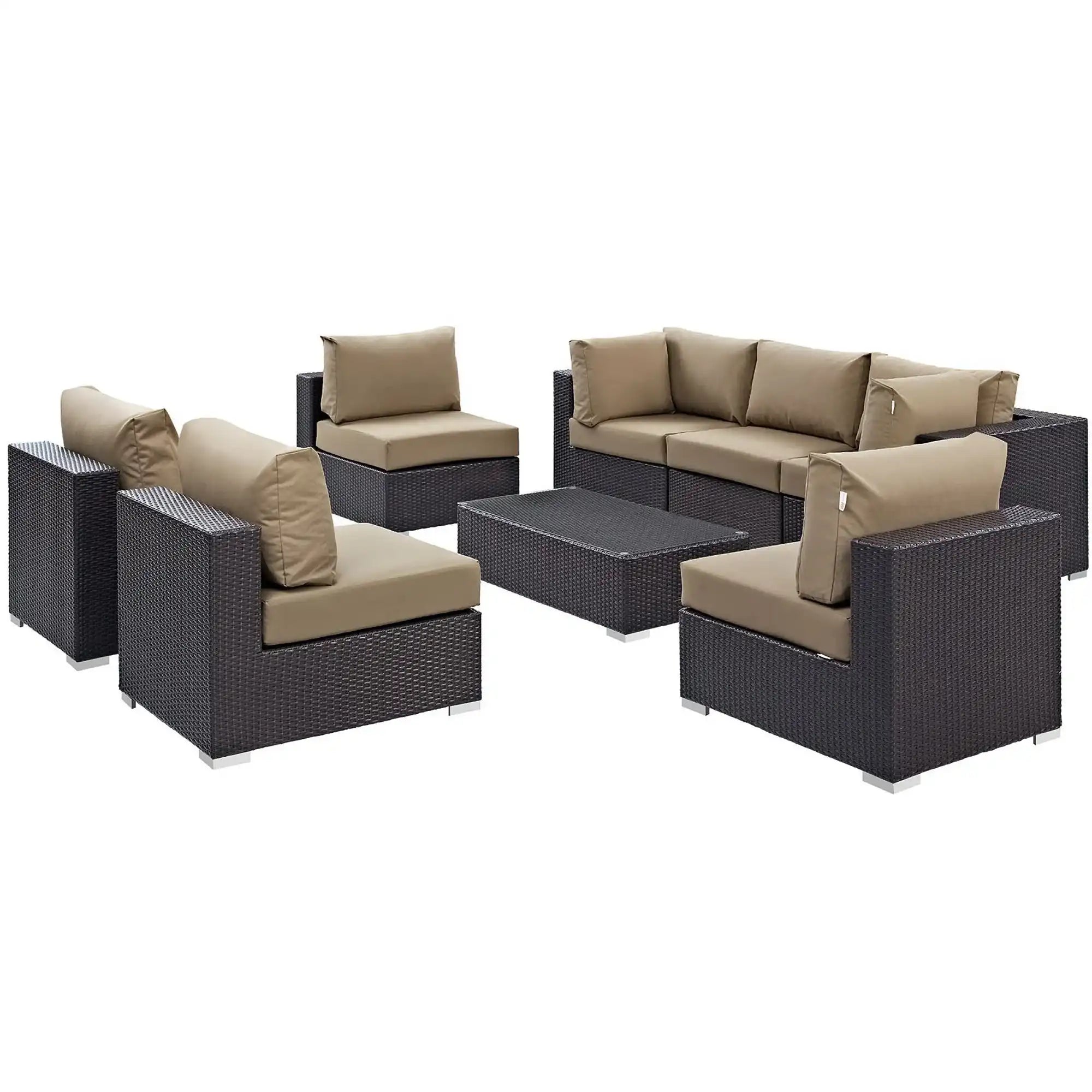 Convene 8 Piece Outdoor Patio Sectional Set by Modway - Best Buy Furniture
