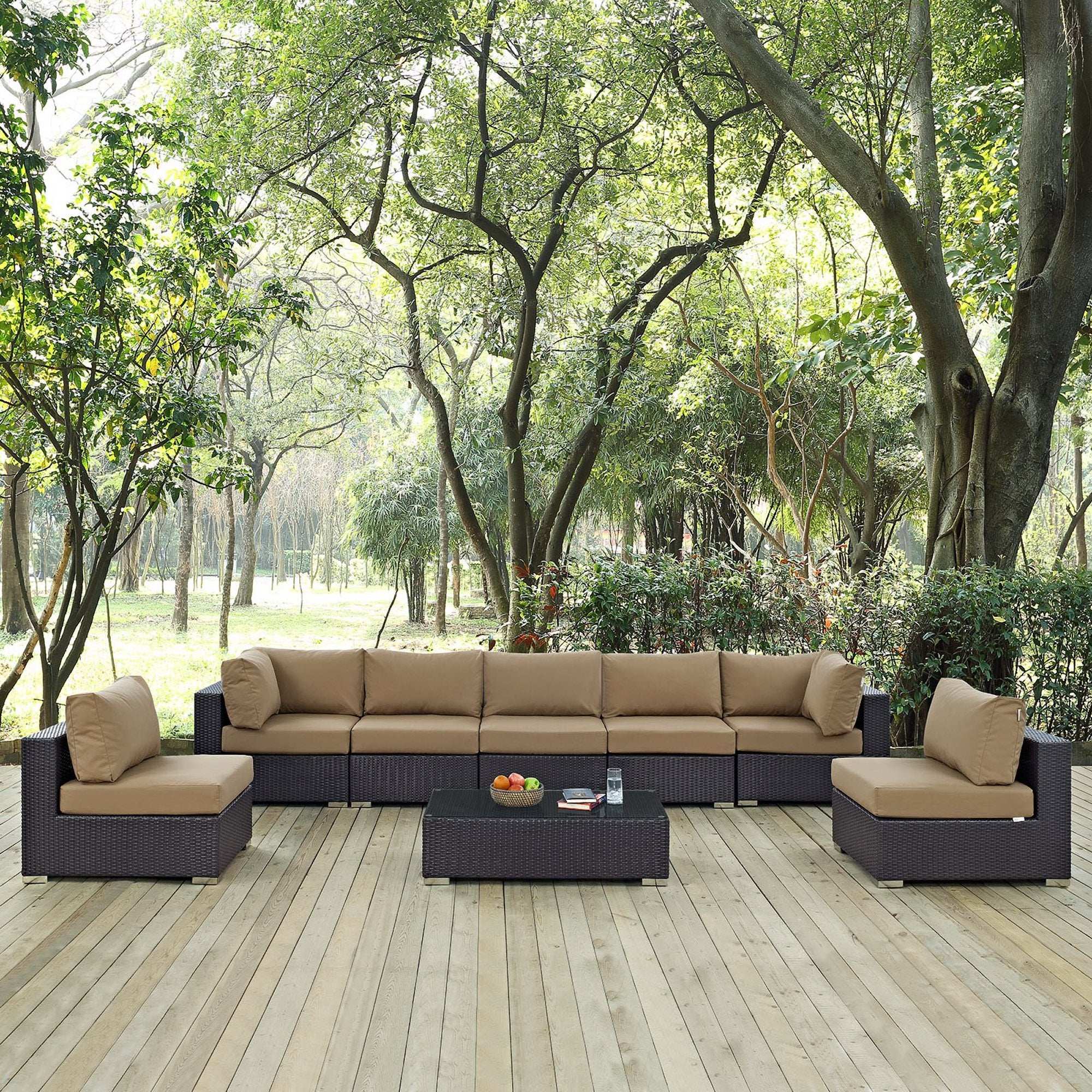 Convene 8 Piece Outdoor Patio Sectional Set by Modway - Best Buy Furniture