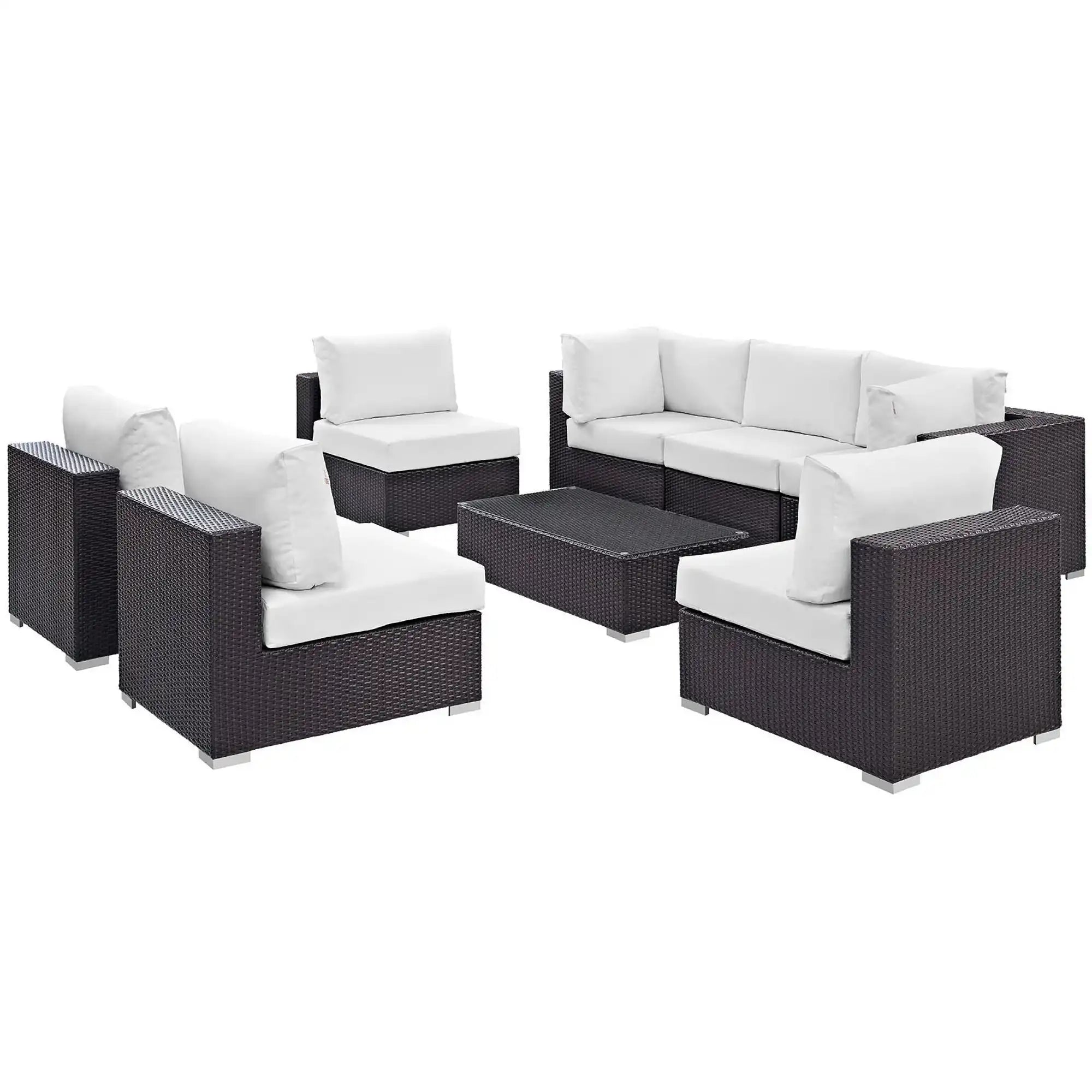 Convene 8 Piece Outdoor Patio Sectional Set by Modway - Best Buy Furniture