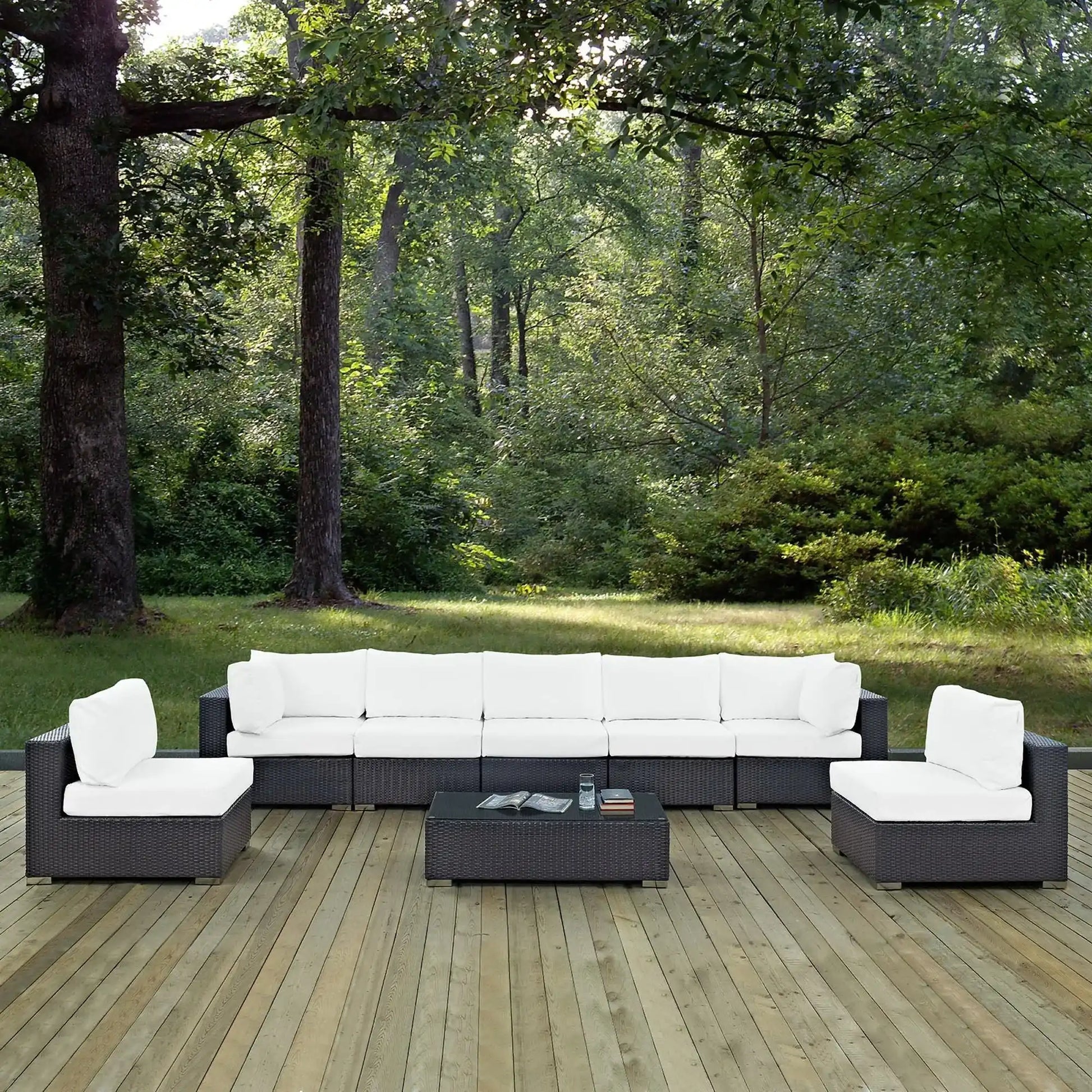 Convene 8 Piece Outdoor Patio Sectional Set by Modway - Best Buy Furniture