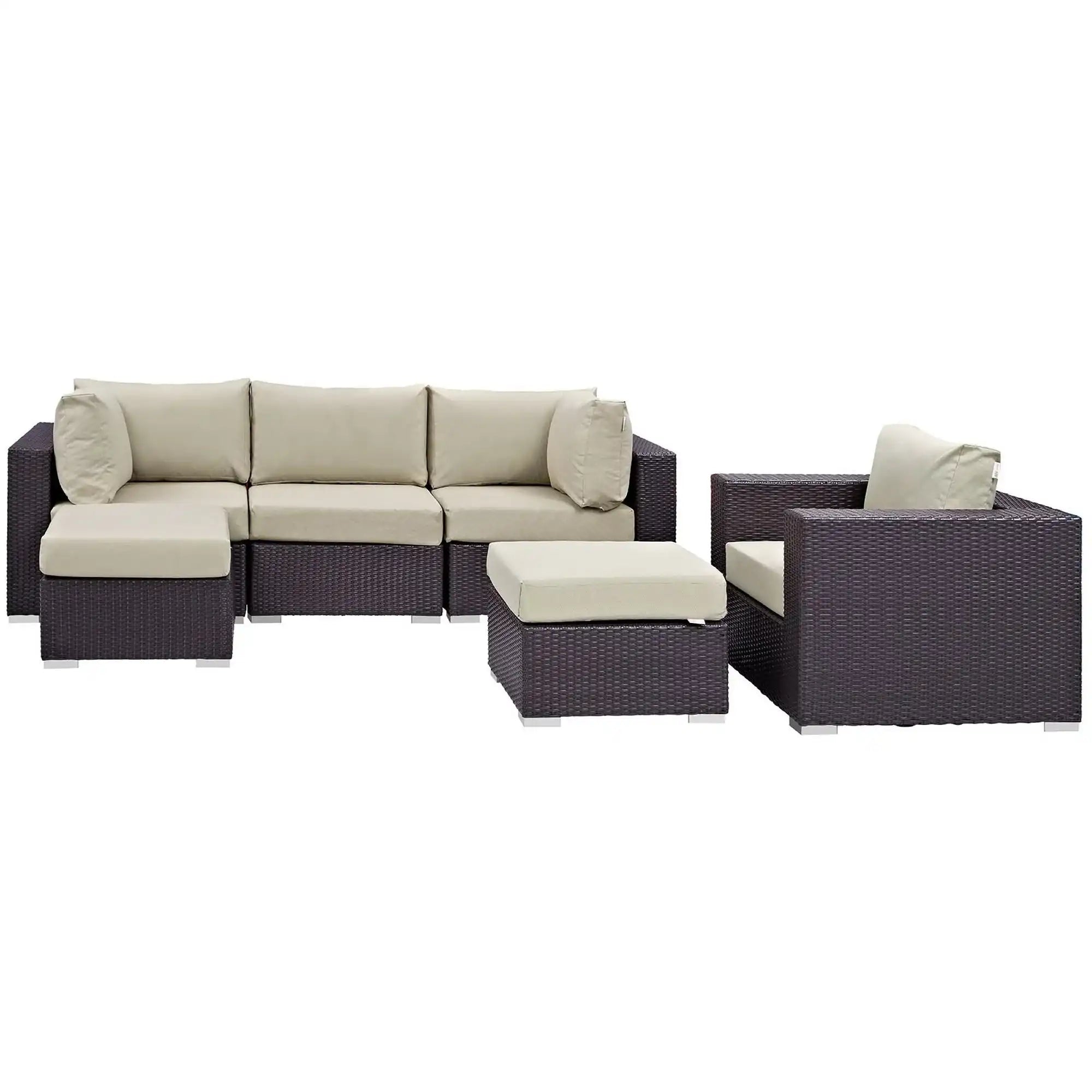 Convene 6 Piece Outdoor Patio Sectional Set by Modway - Best Buy Furniture