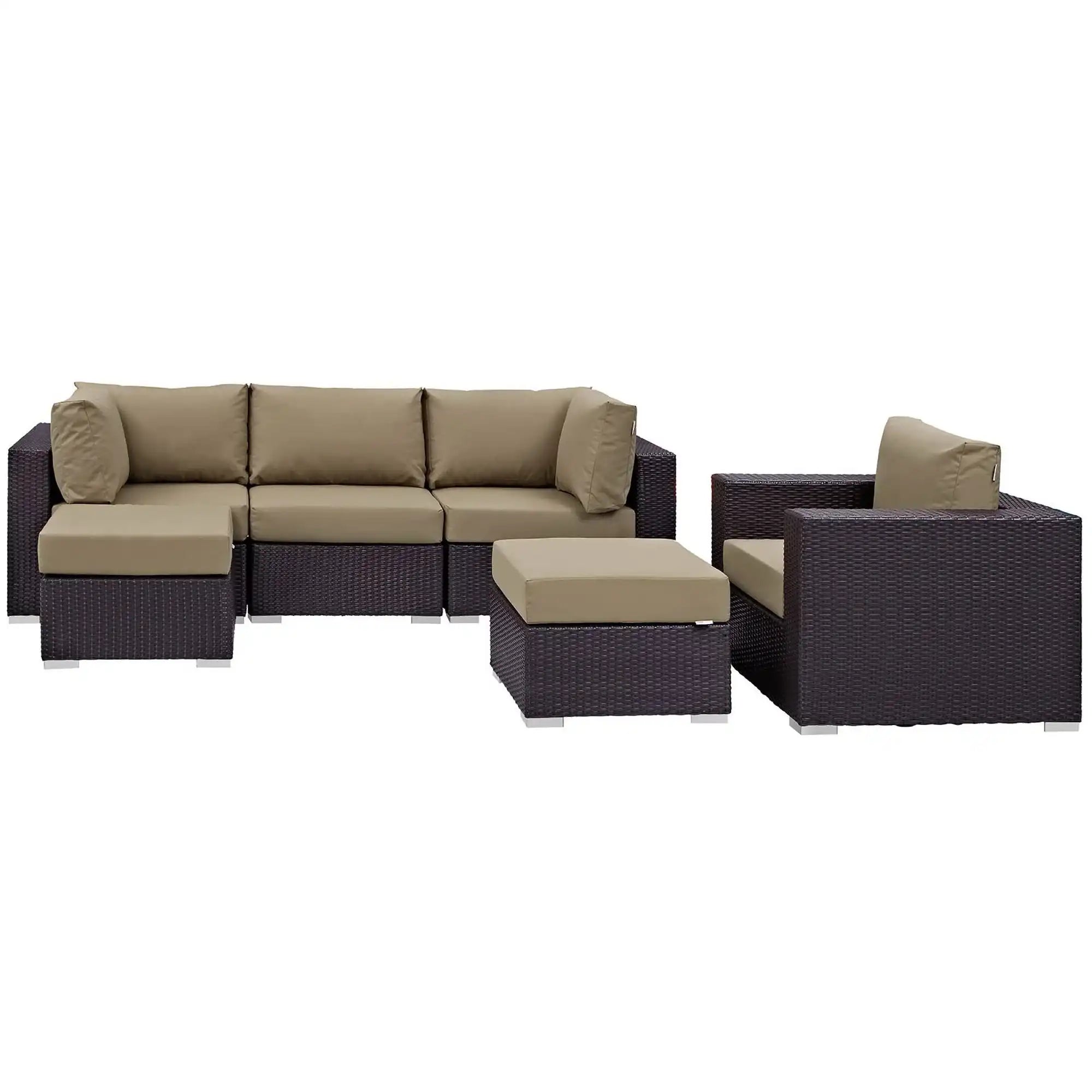 Convene 6 Piece Outdoor Patio Sectional Set by Modway - Best Buy Furniture