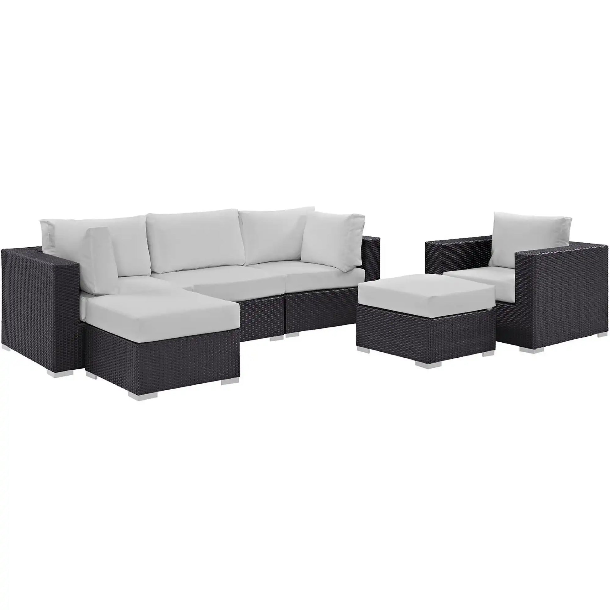 Convene 6 Piece Outdoor Patio Sectional Set by Modway - Best Buy Furniture
