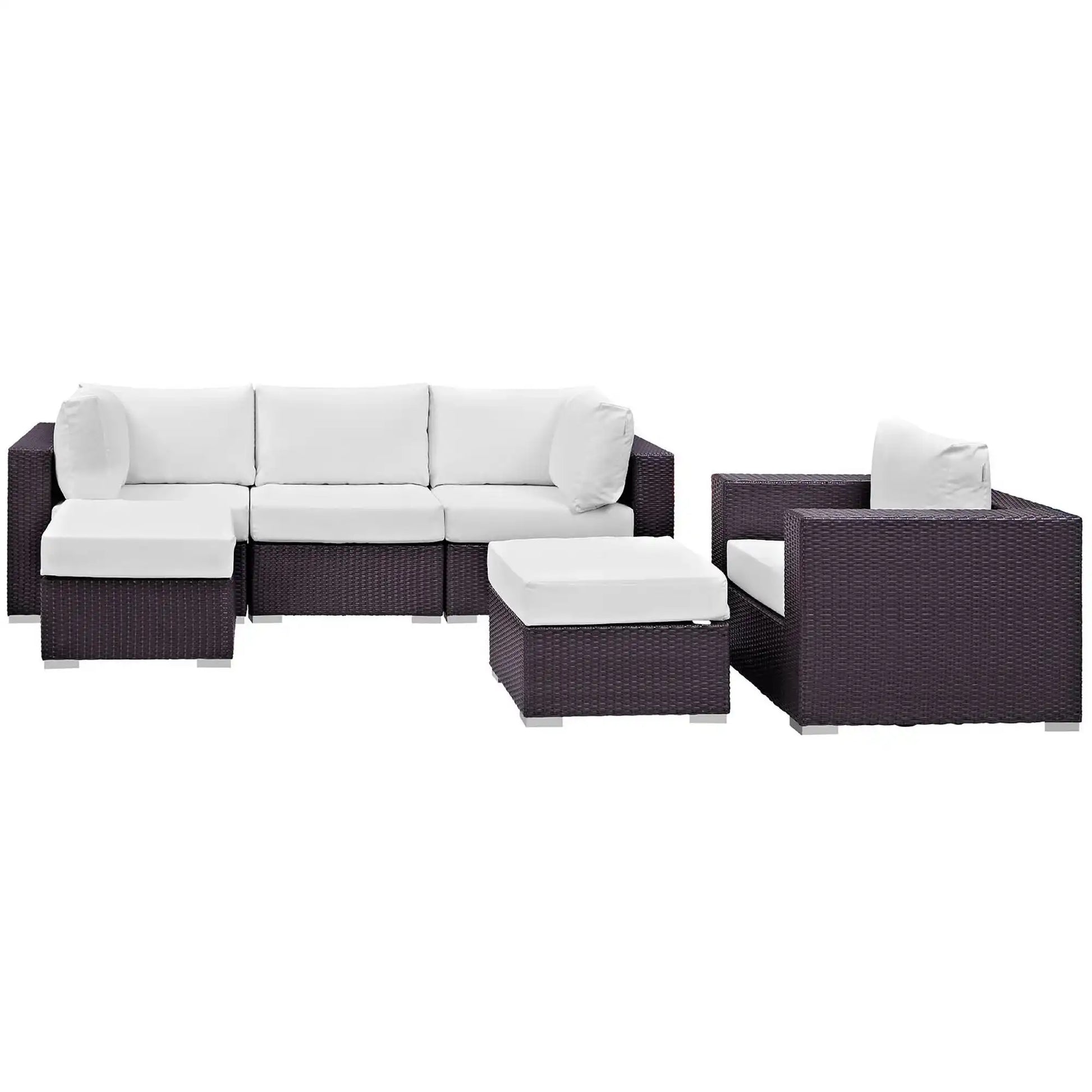 Convene 6 Piece Outdoor Patio Sectional Set by Modway - Best Buy Furniture