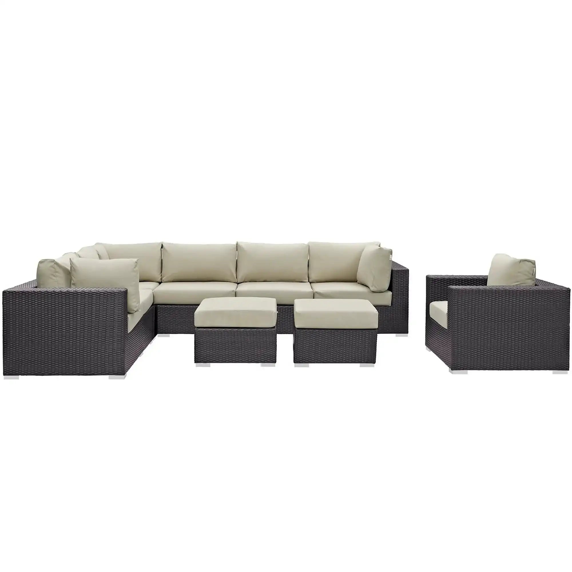 Convene 9 Piece Outdoor Patio Sectional Set by Modway - Best Buy Furniture