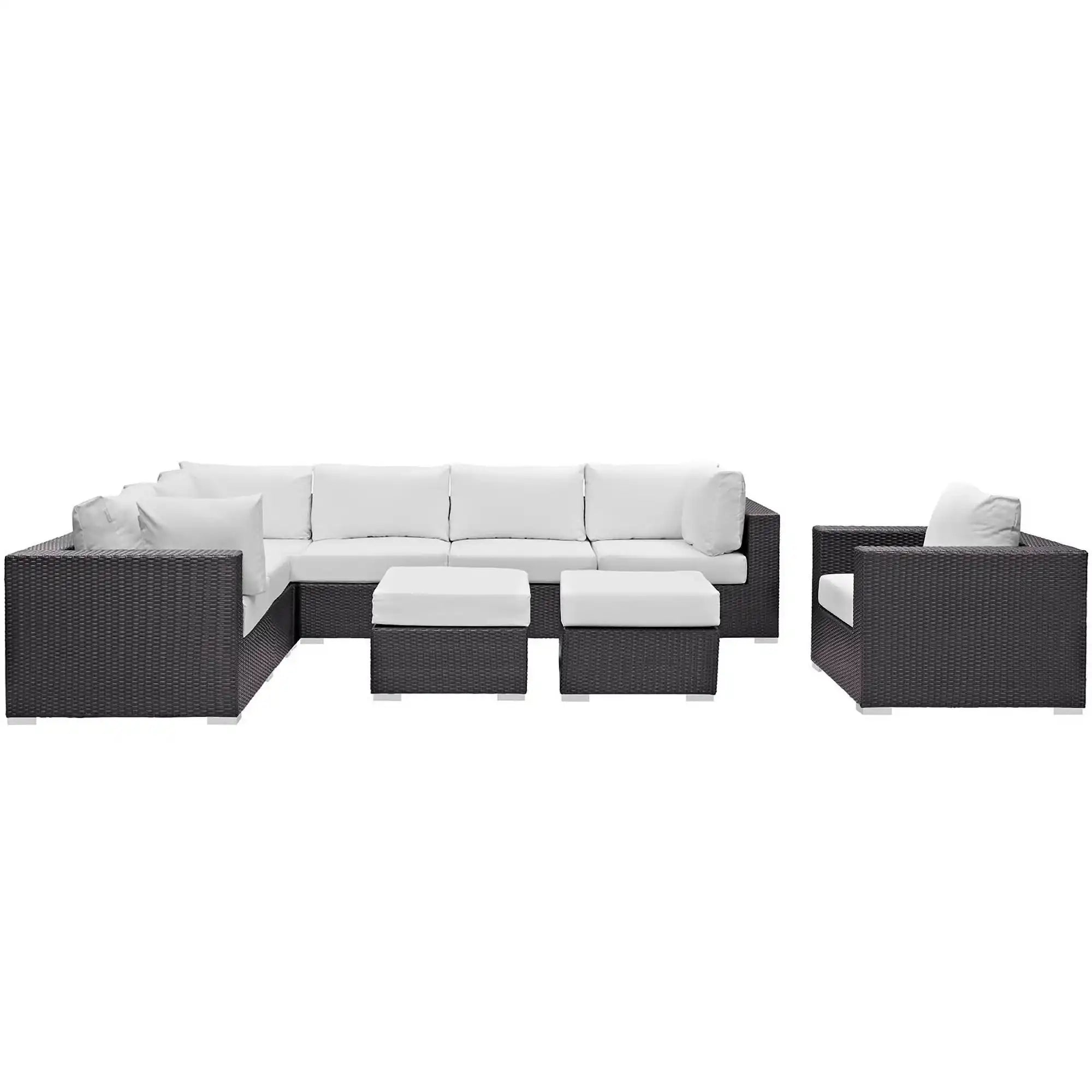 Convene 9 Piece Outdoor Patio Sectional Set by Modway - Best Buy Furniture
