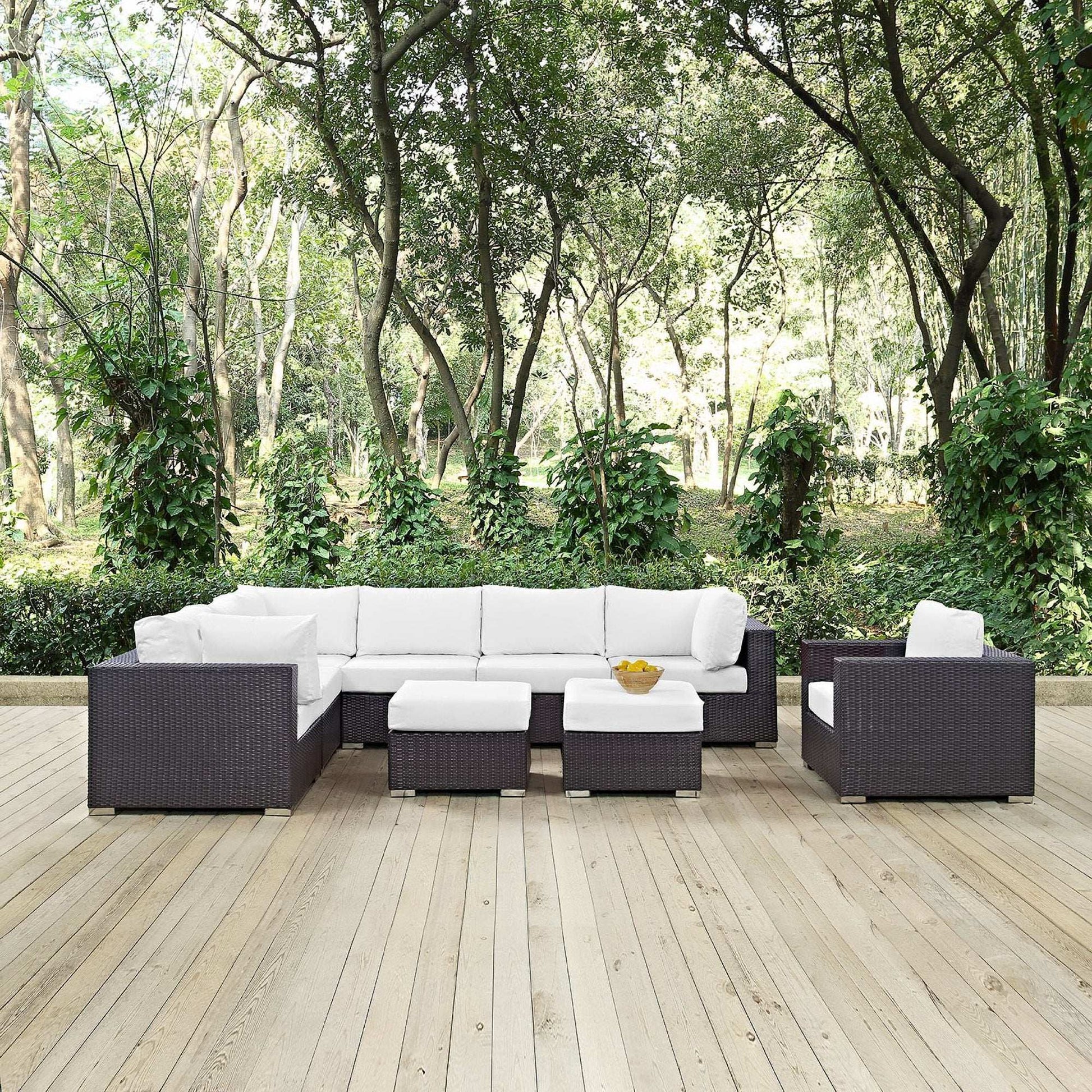 Convene 9 Piece Outdoor Patio Sectional Set by Modway - Best Buy Furniture