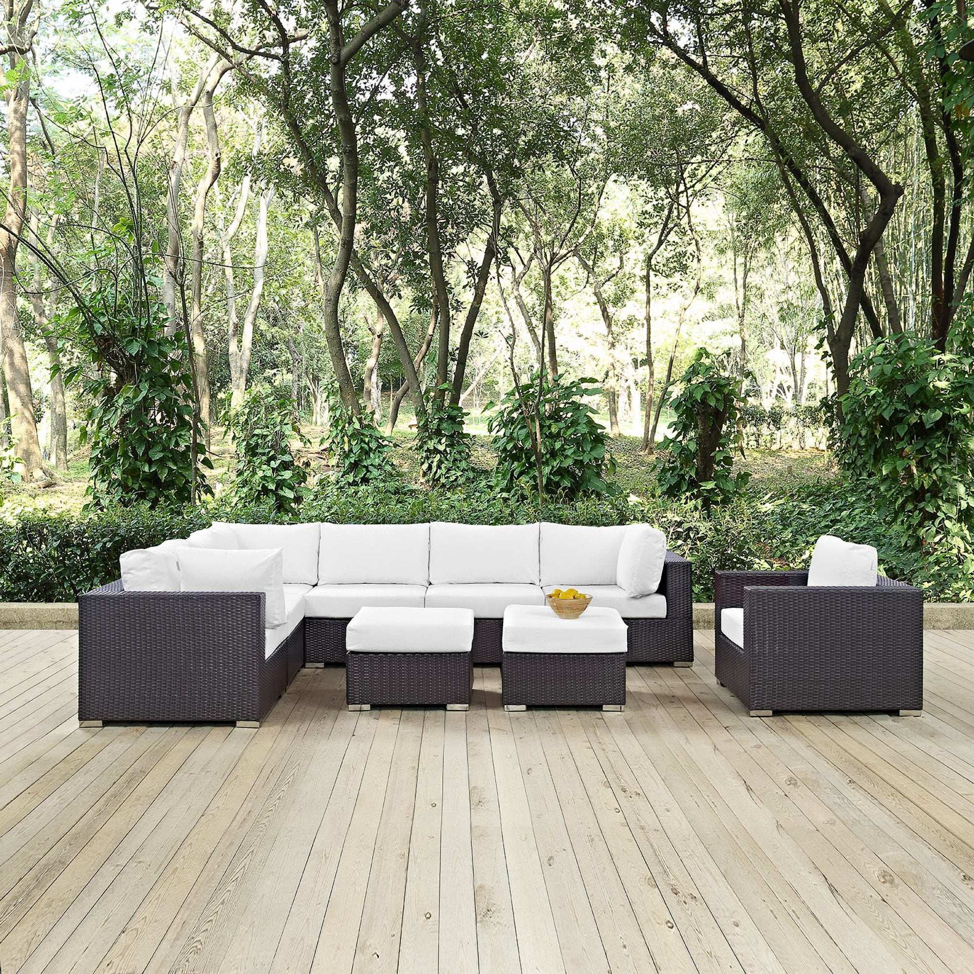 Convene 9 Piece Outdoor Patio Sectional Set by Modway - Best Buy Furniture