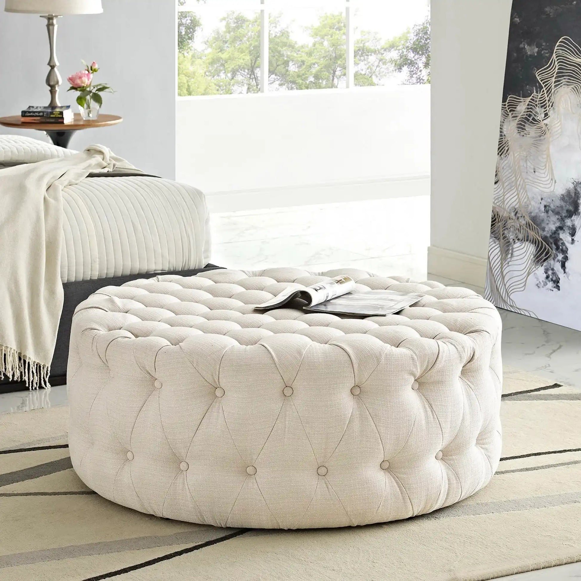 Amour Upholstered Fabric Ottoman by Modway - Best Buy Furniture