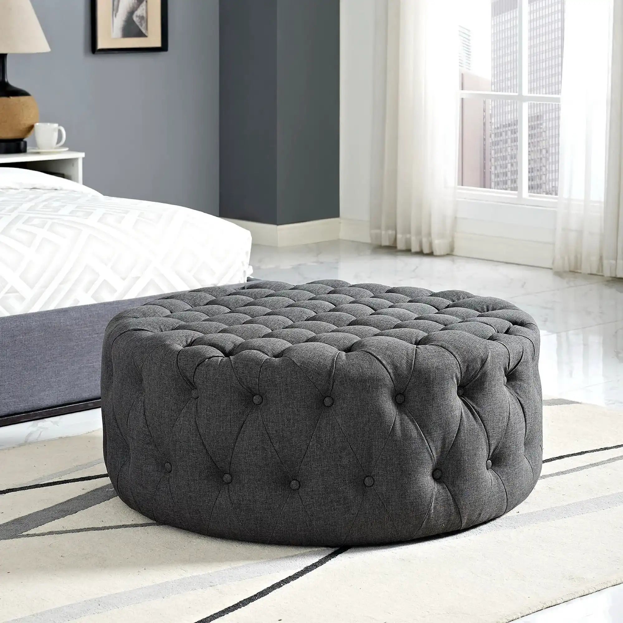 Amour Upholstered Fabric Ottoman by Modway - Best Buy Furniture