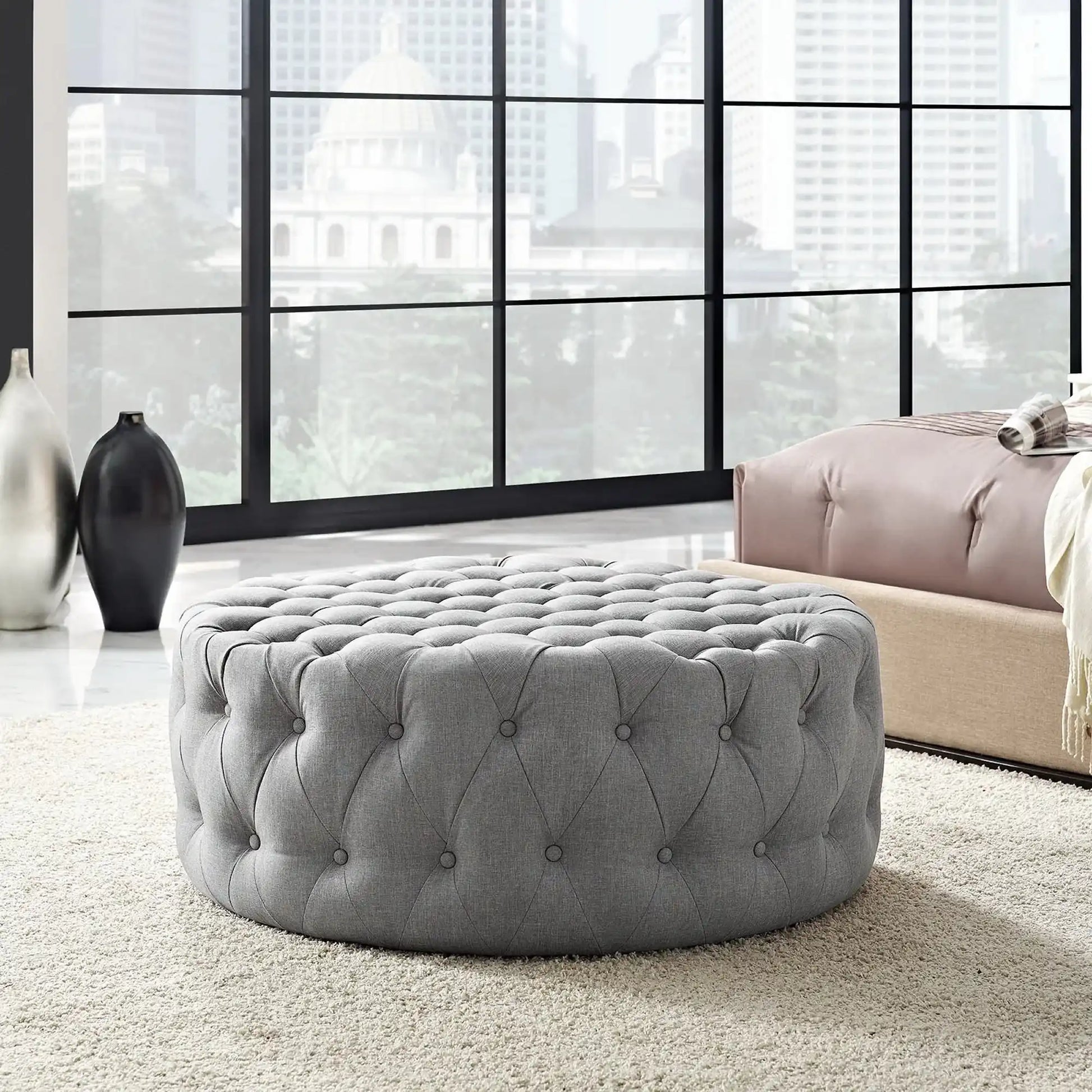 Amour Upholstered Fabric Ottoman by Modway - Best Buy Furniture