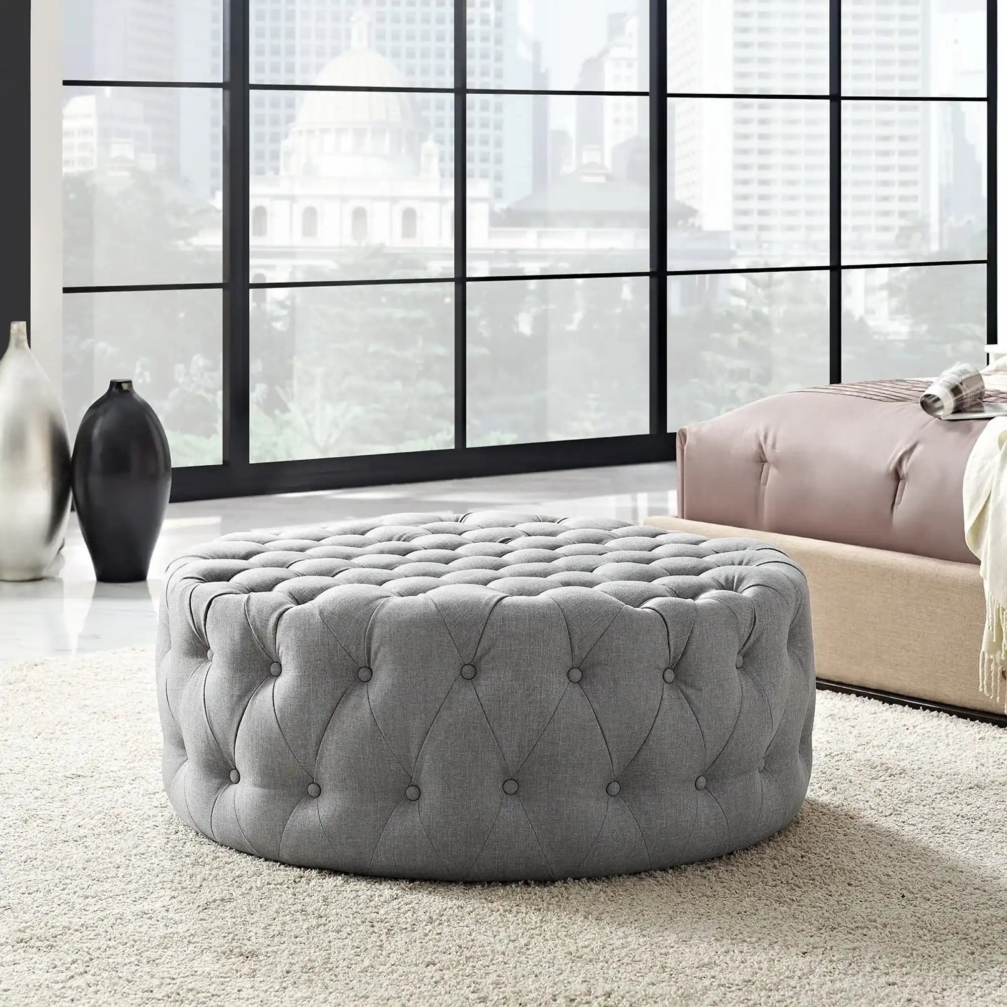 Amour Upholstered Fabric Ottoman by Modway - Best Buy Furniture