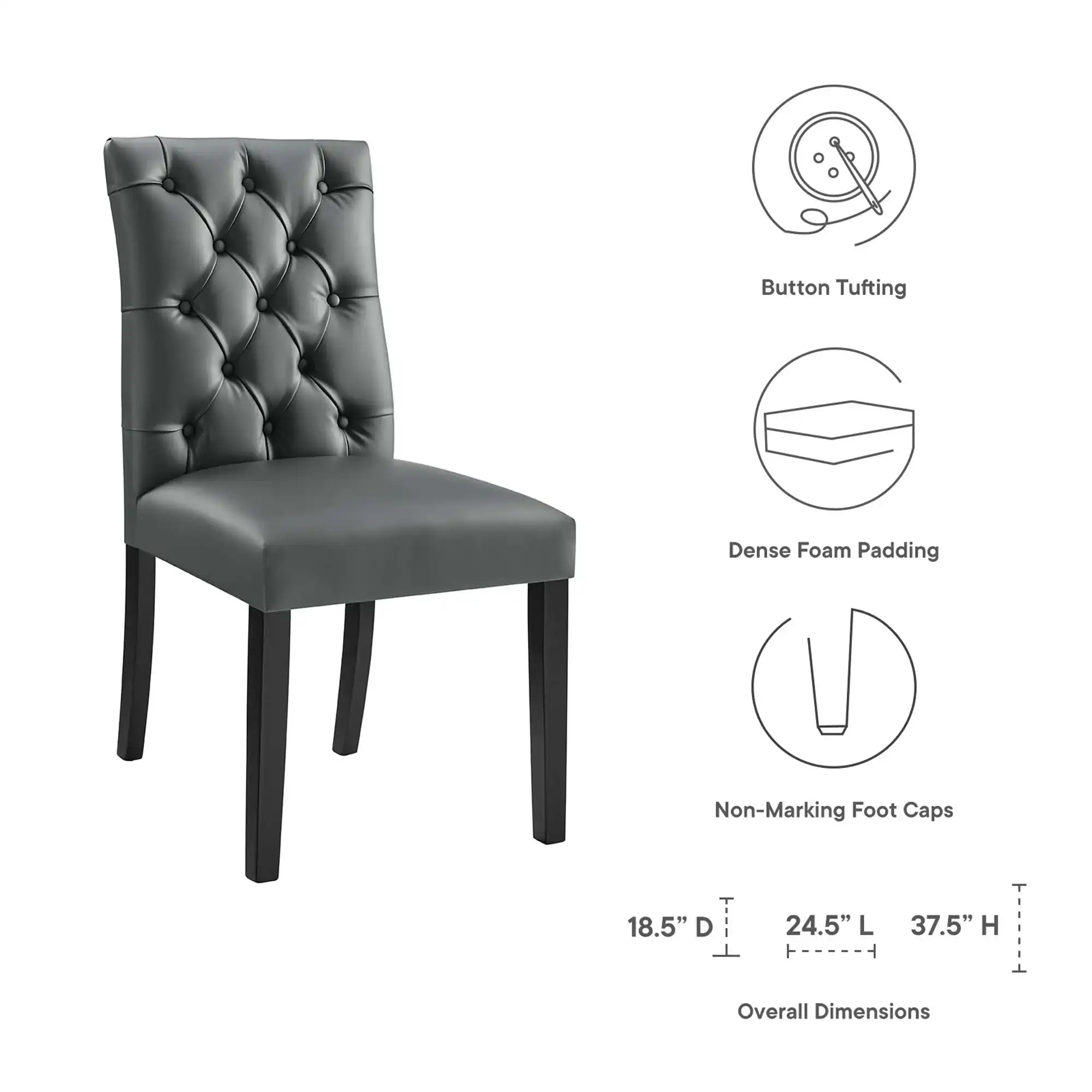 Duchess Button Tufted Vegan Leather Dining Chair by Modway - Best Buy Furniture