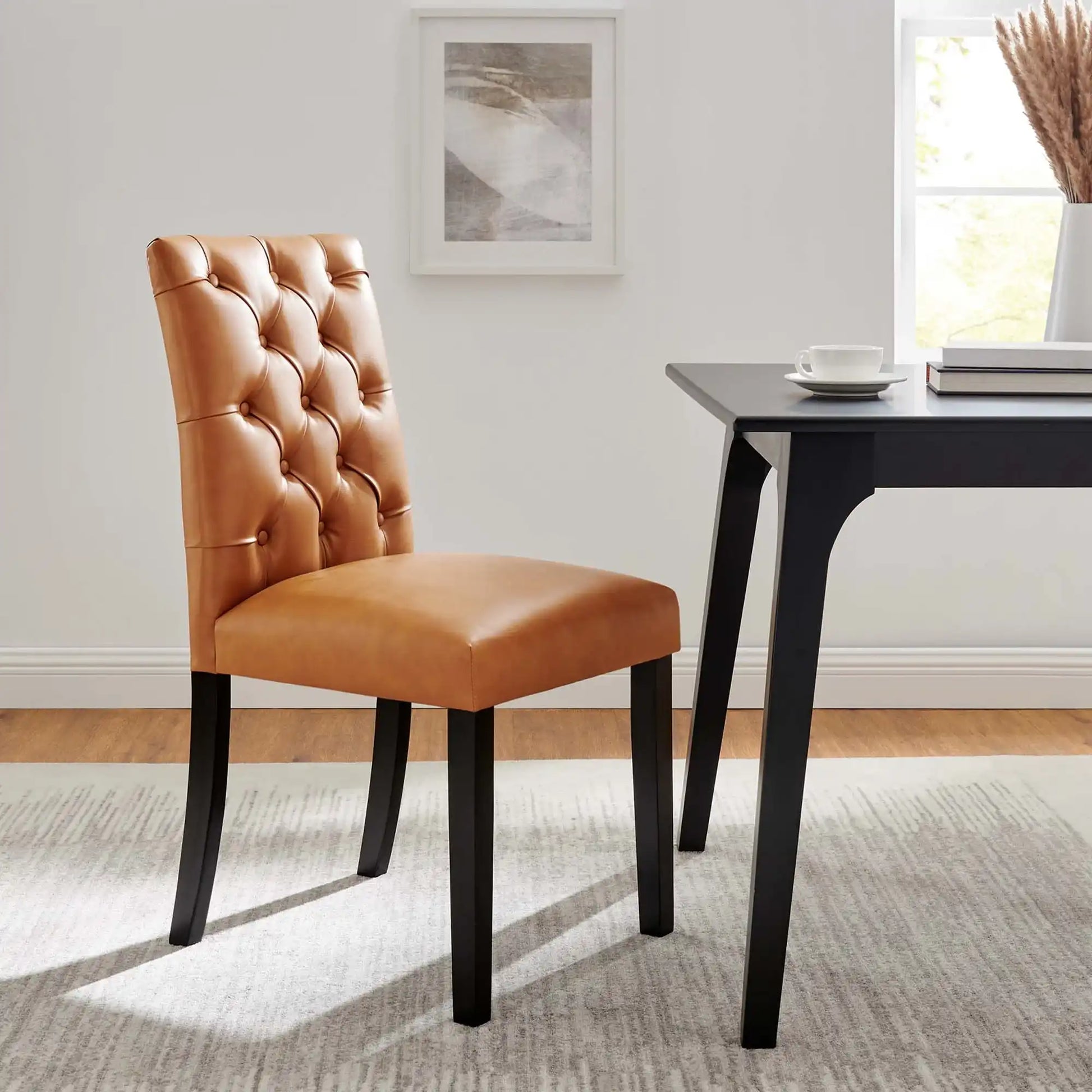 Duchess Button Tufted Vegan Leather Dining Chair by Modway - Best Buy Furniture