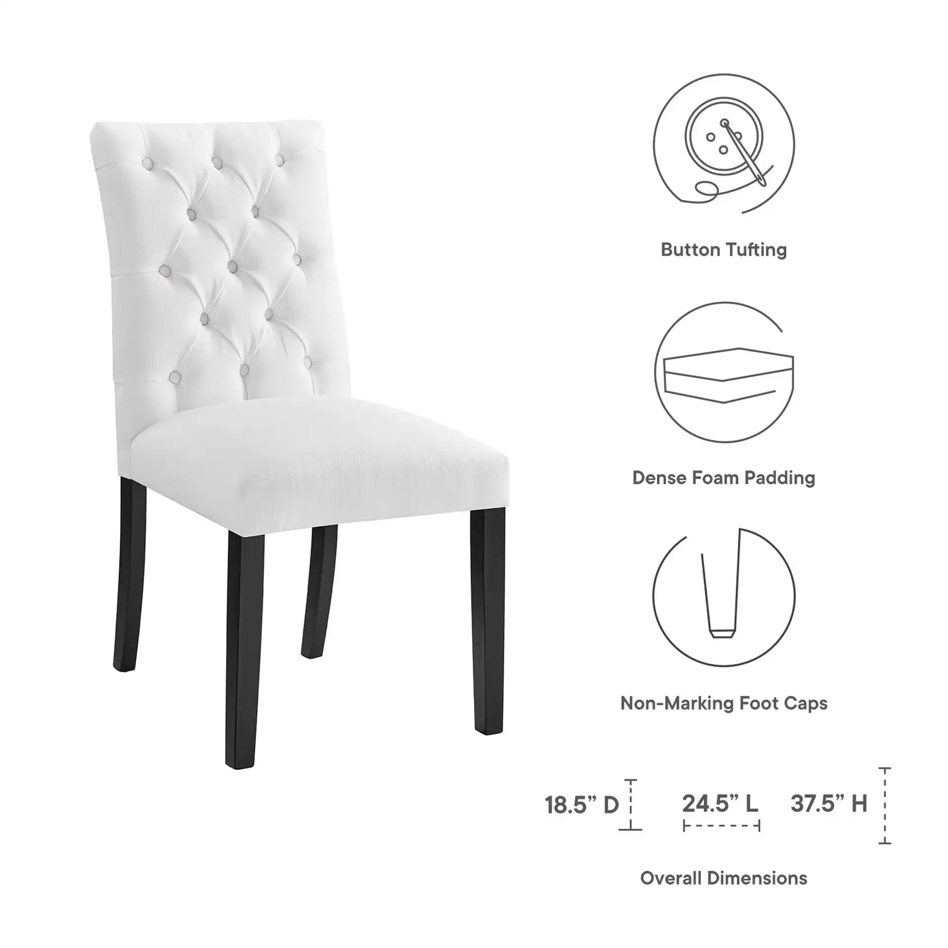 Duchess Button Tufted Fabric Dining Chair by Modway - Best Buy Furniture