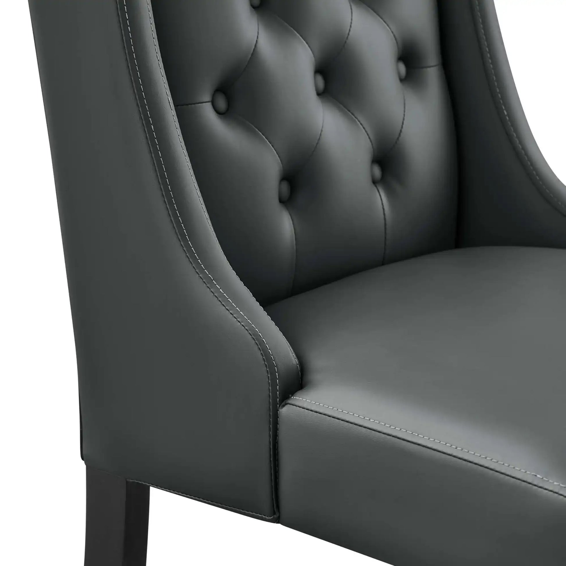 Baronet Button Tufted Vegan Leather Dining Chair by Modway - Best Buy Furniture