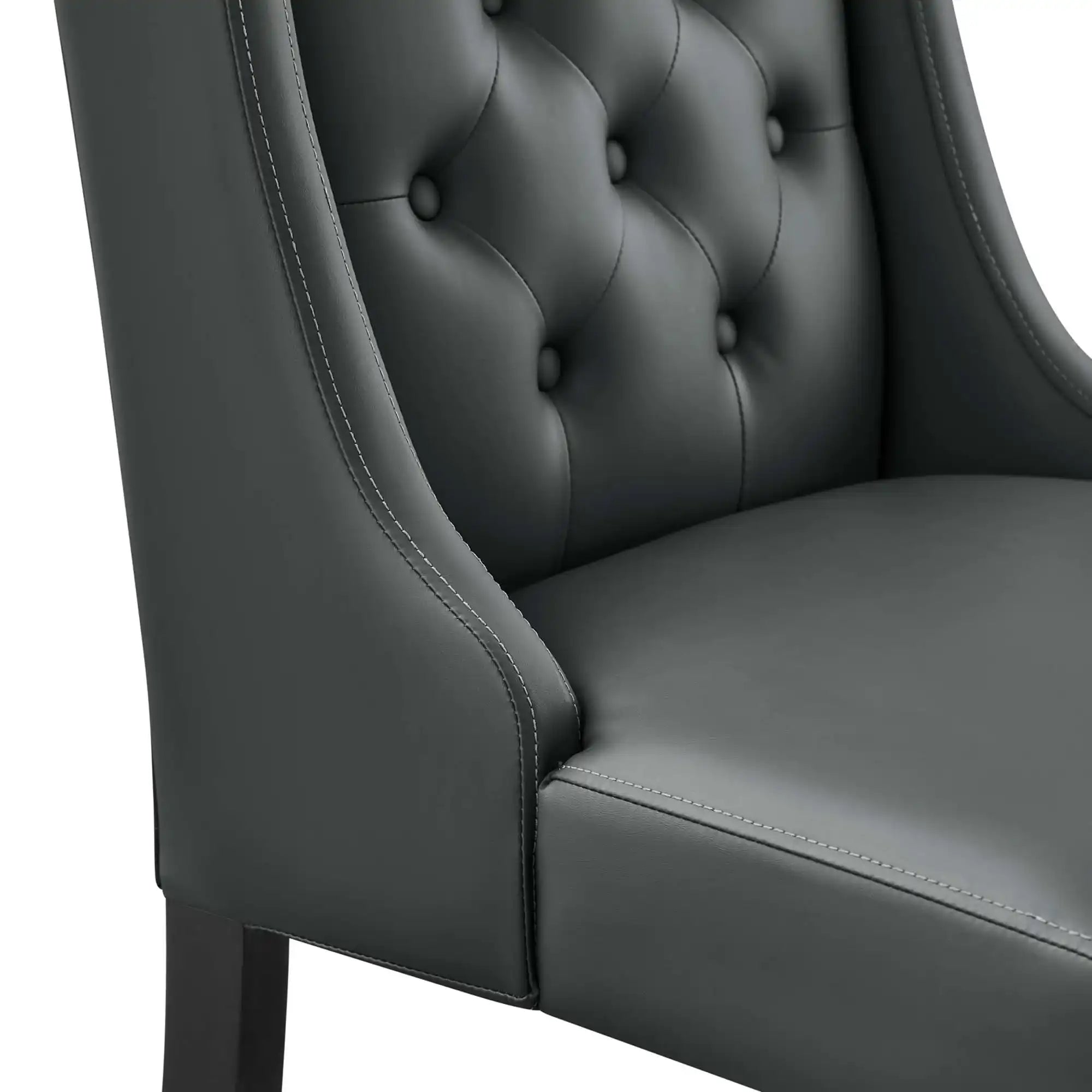 Baronet Button Tufted Vegan Leather Dining Chair by Modway - Best Buy Furniture