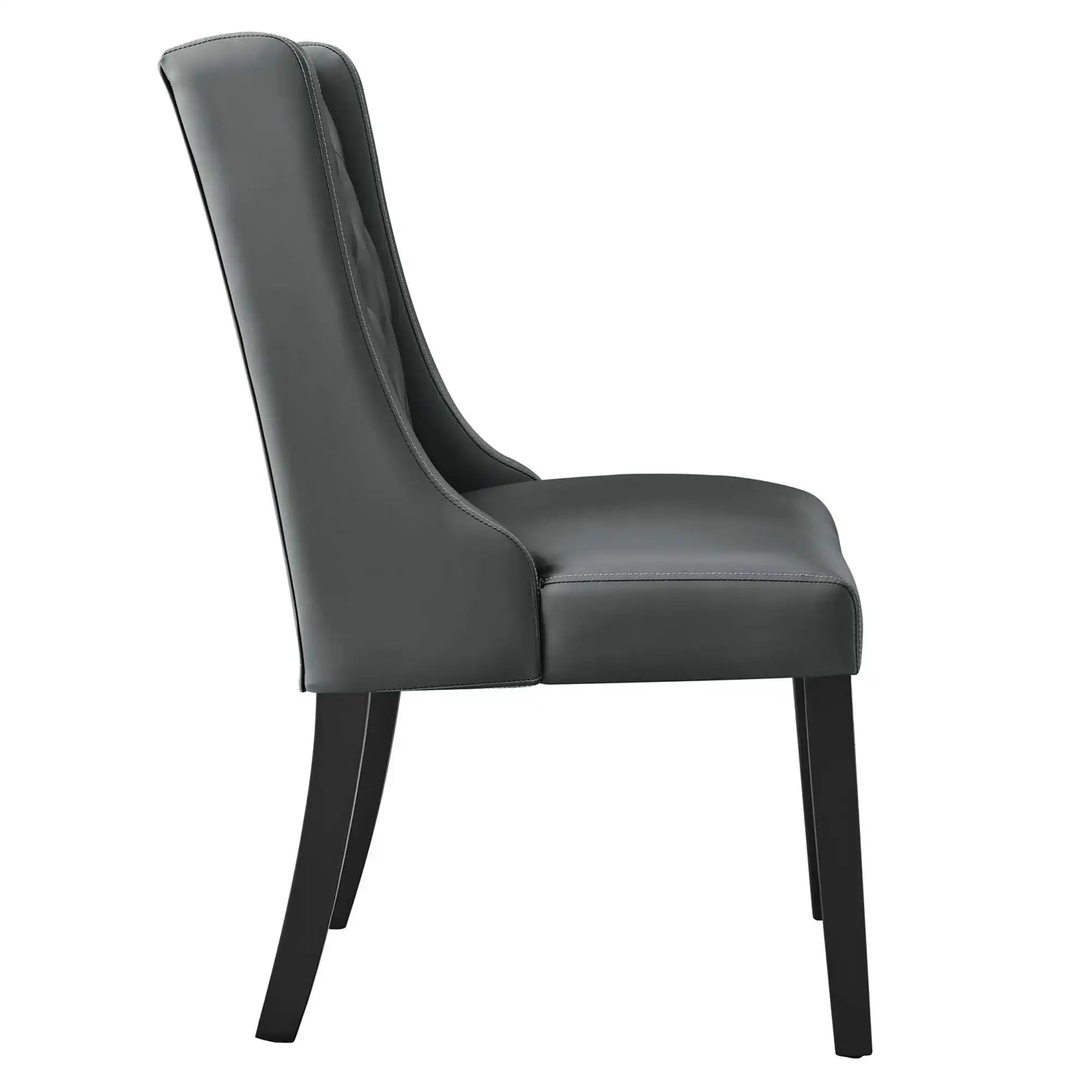 Baronet Button Tufted Vegan Leather Dining Chair by Modway - Best Buy Furniture