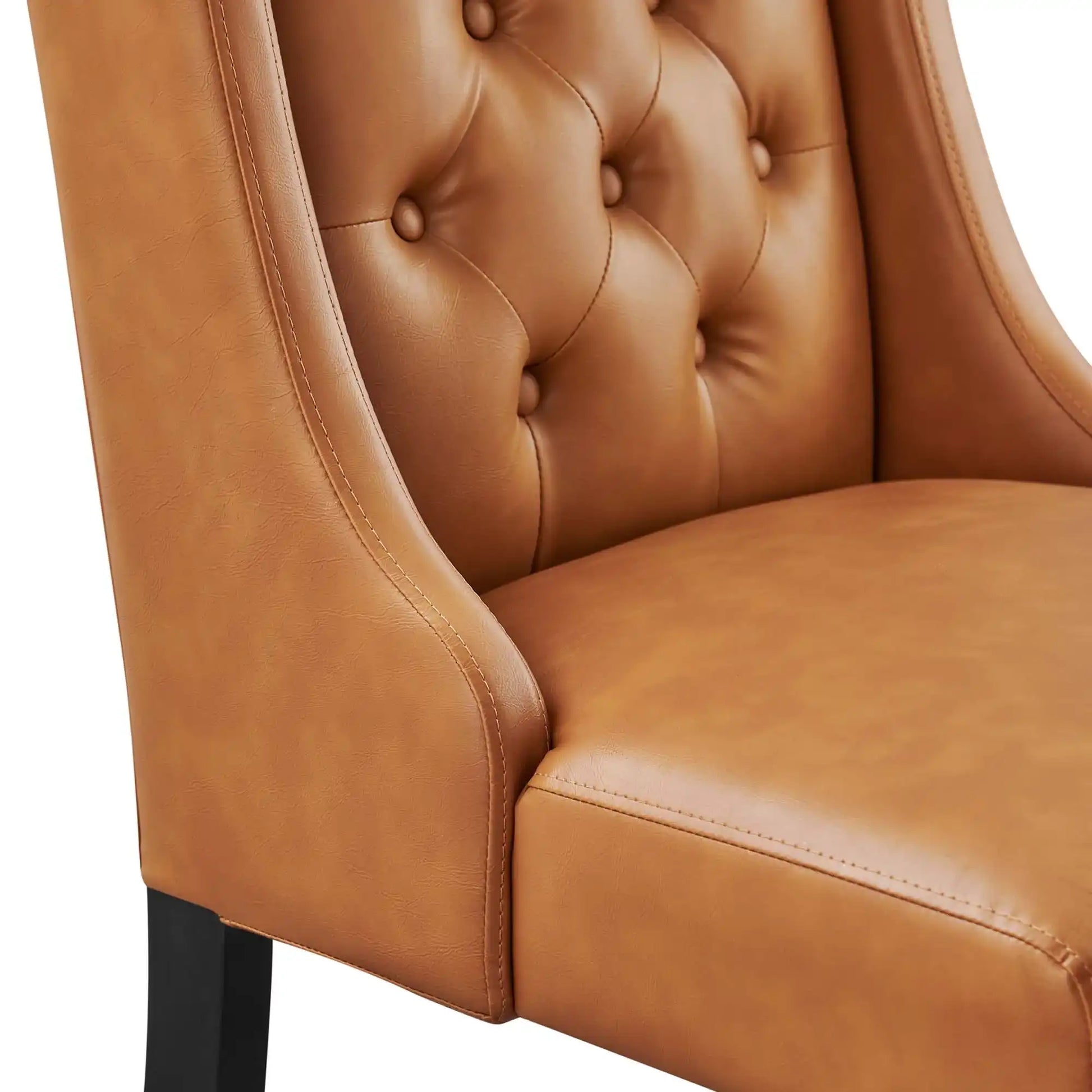 Baronet Button Tufted Vegan Leather Dining Chair by Modway - Best Buy Furniture