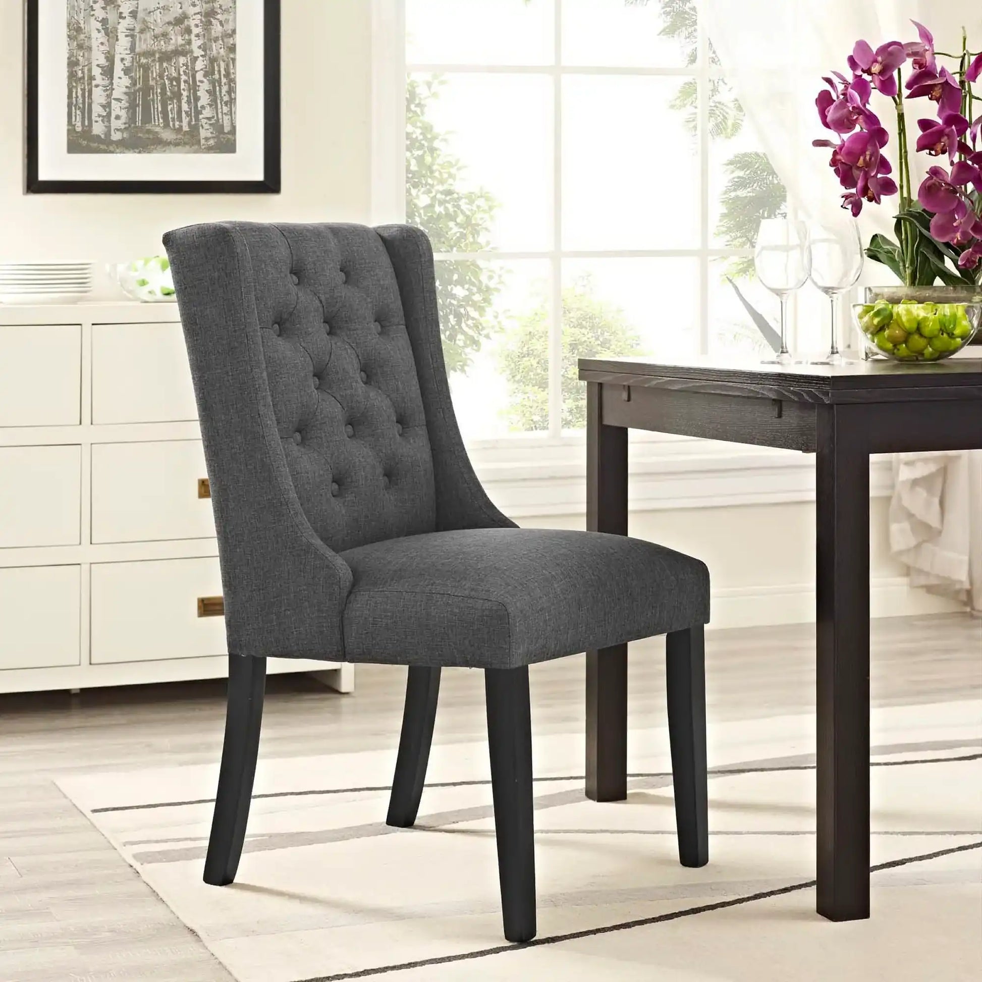 Baronet Button Tufted Fabric Dining Chair by Modway - Best Buy Furniture