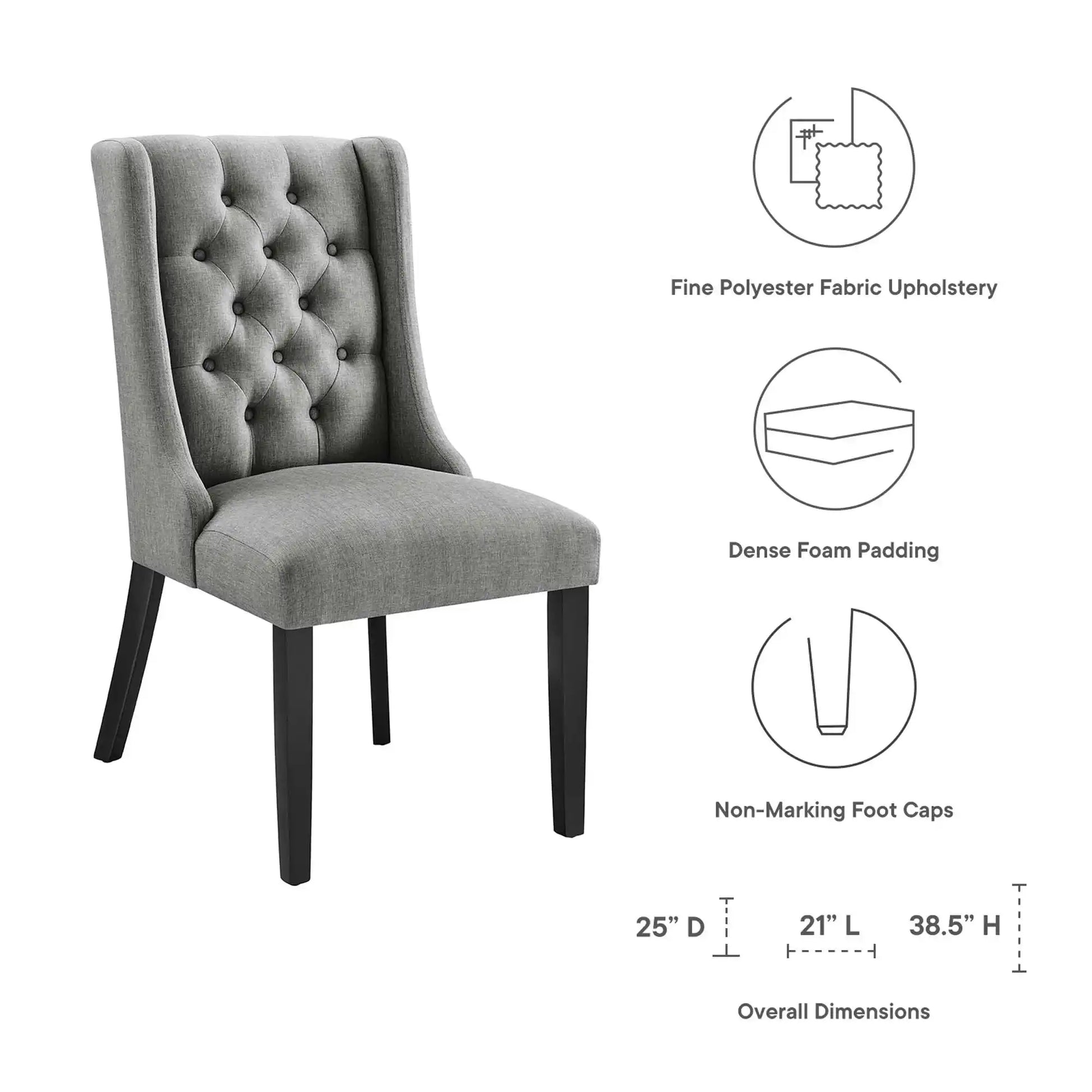 Baronet Button Tufted Fabric Dining Chair by Modway - Best Buy Furniture