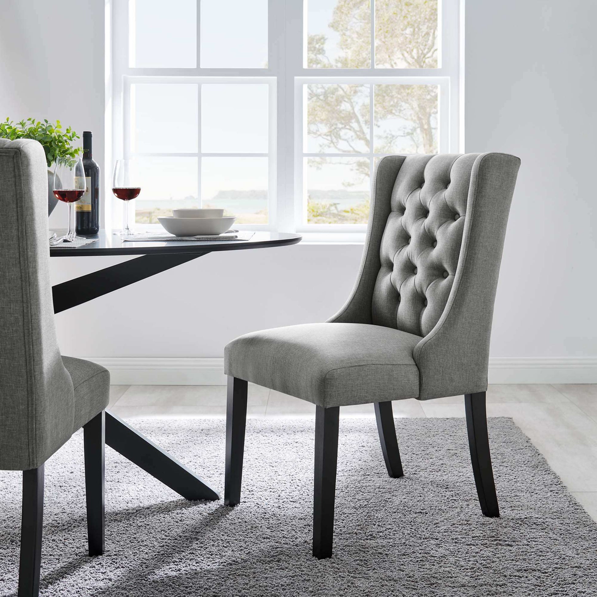 Baronet Button Tufted Fabric Dining Chair by Modway - Best Buy Furniture