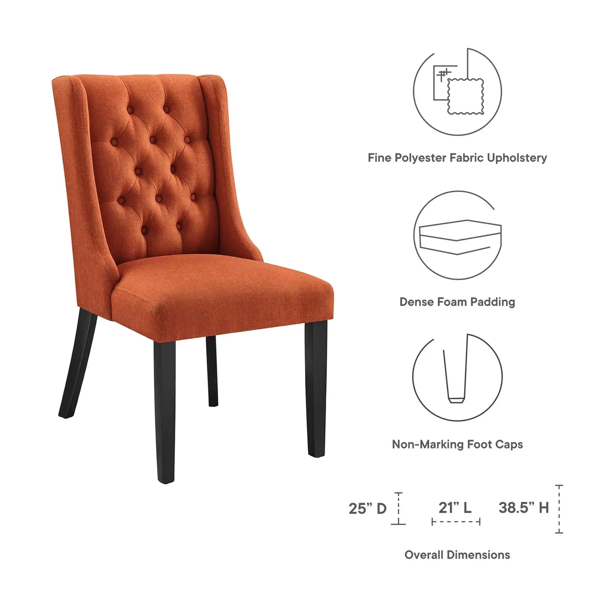Baronet Button Tufted Fabric Dining Chair by Modway - Best Buy Furniture