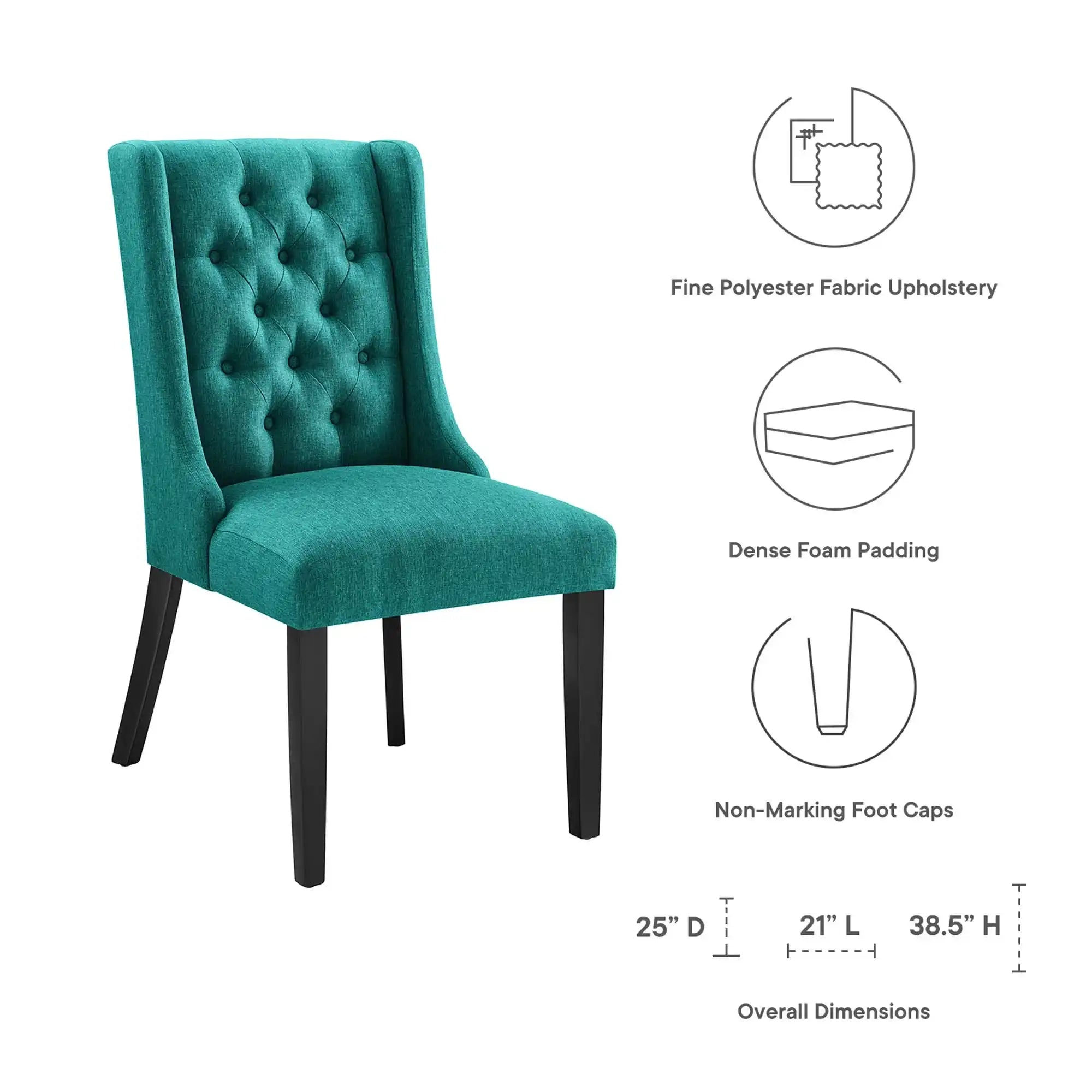 Baronet Button Tufted Fabric Dining Chair by Modway - Best Buy Furniture