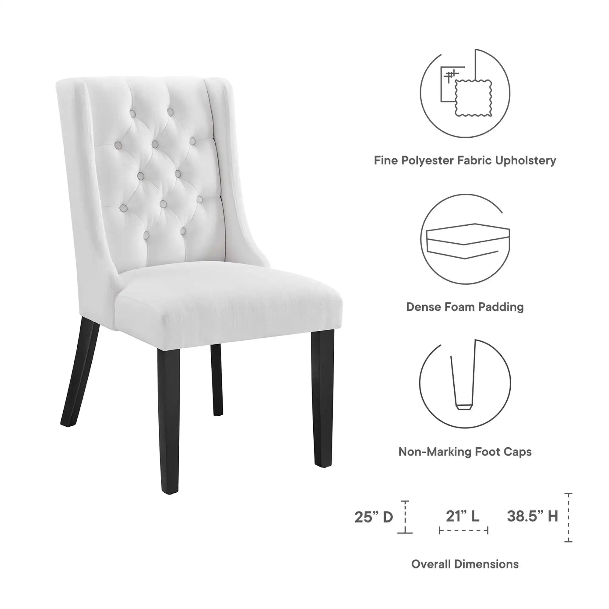 Baronet Button Tufted Fabric Dining Chair by Modway - Best Buy Furniture