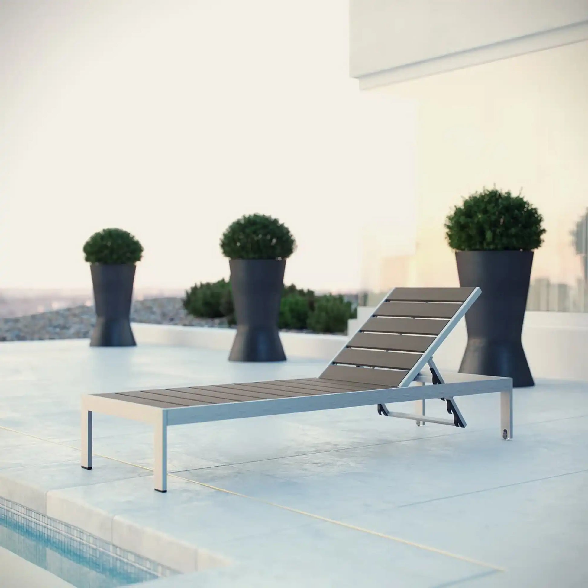 Shore Outdoor Patio Aluminum Chaise by Modway - Best Buy Furniture