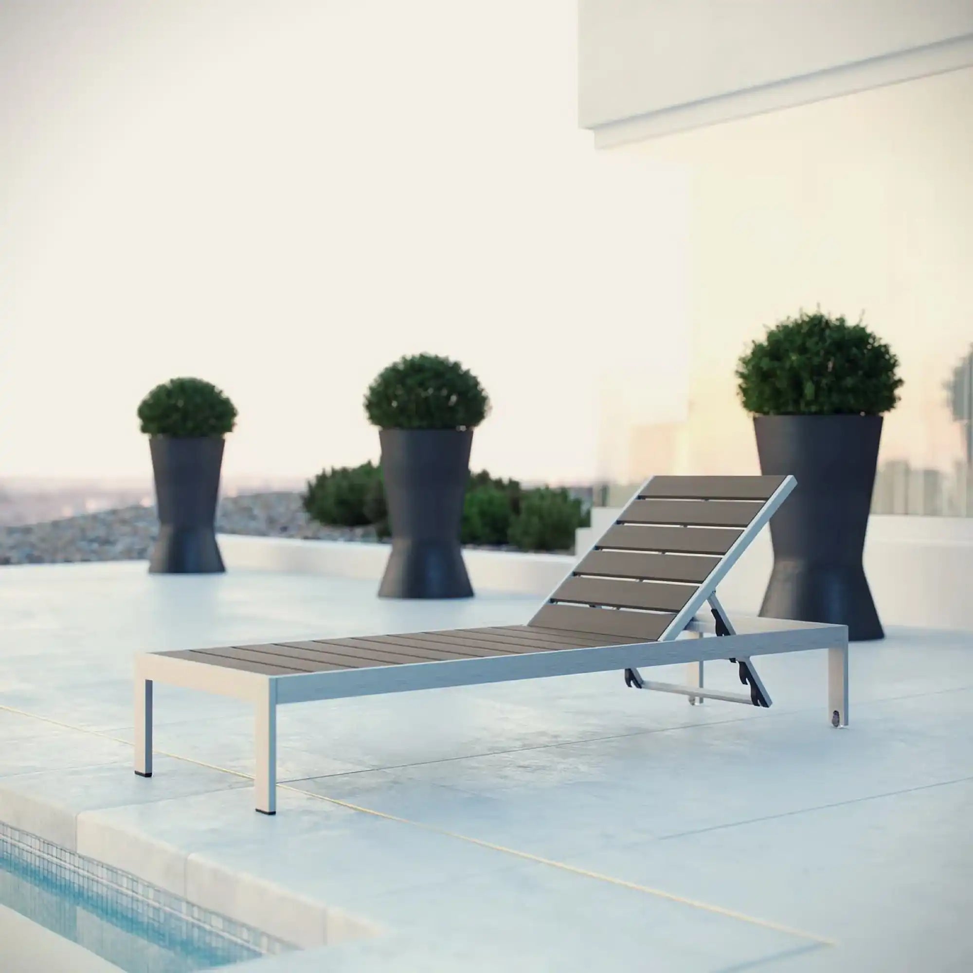 Shore Outdoor Patio Aluminum Chaise by Modway - Best Buy Furniture