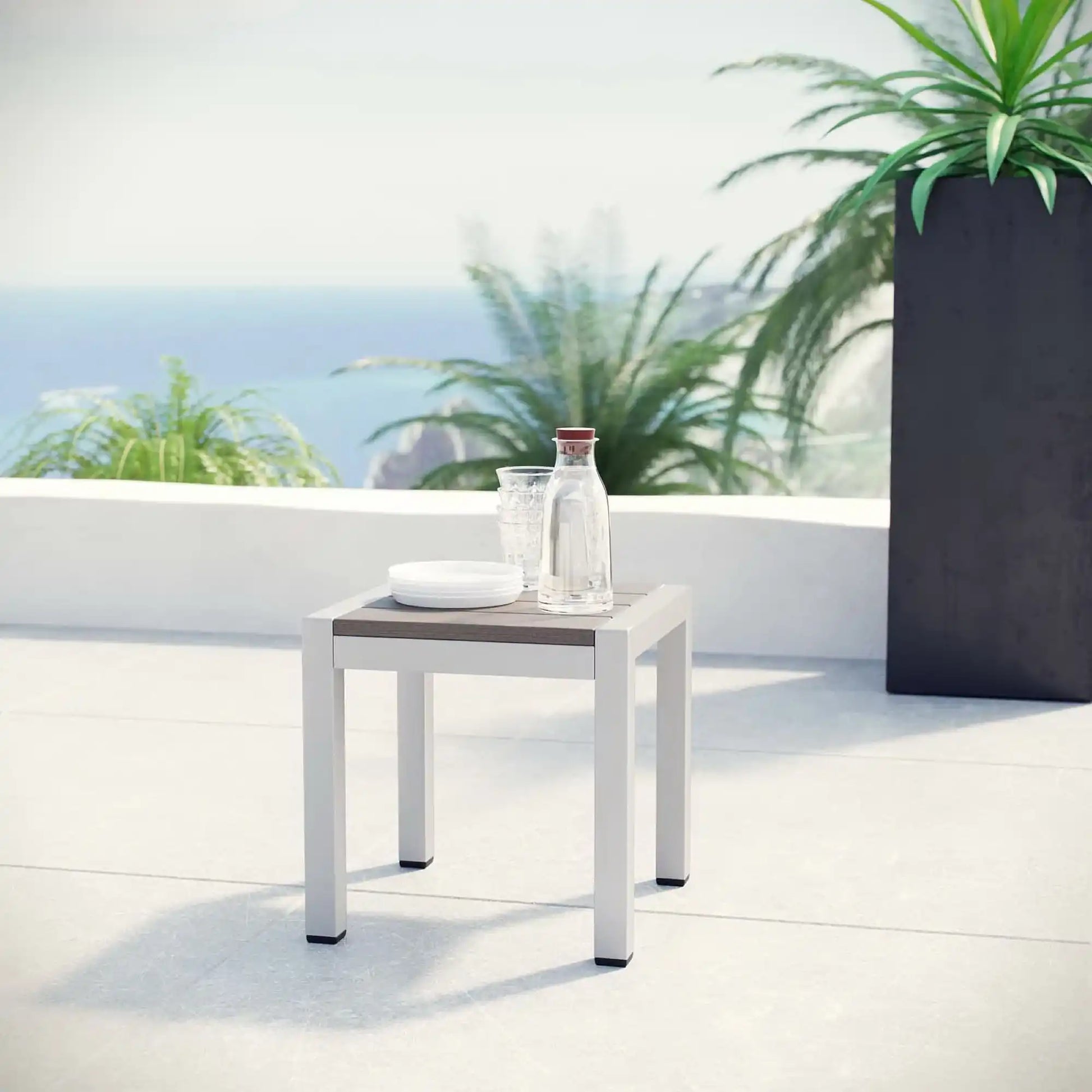 Shore Outdoor Patio Aluminum Side Table by Modway - Best Buy Furniture