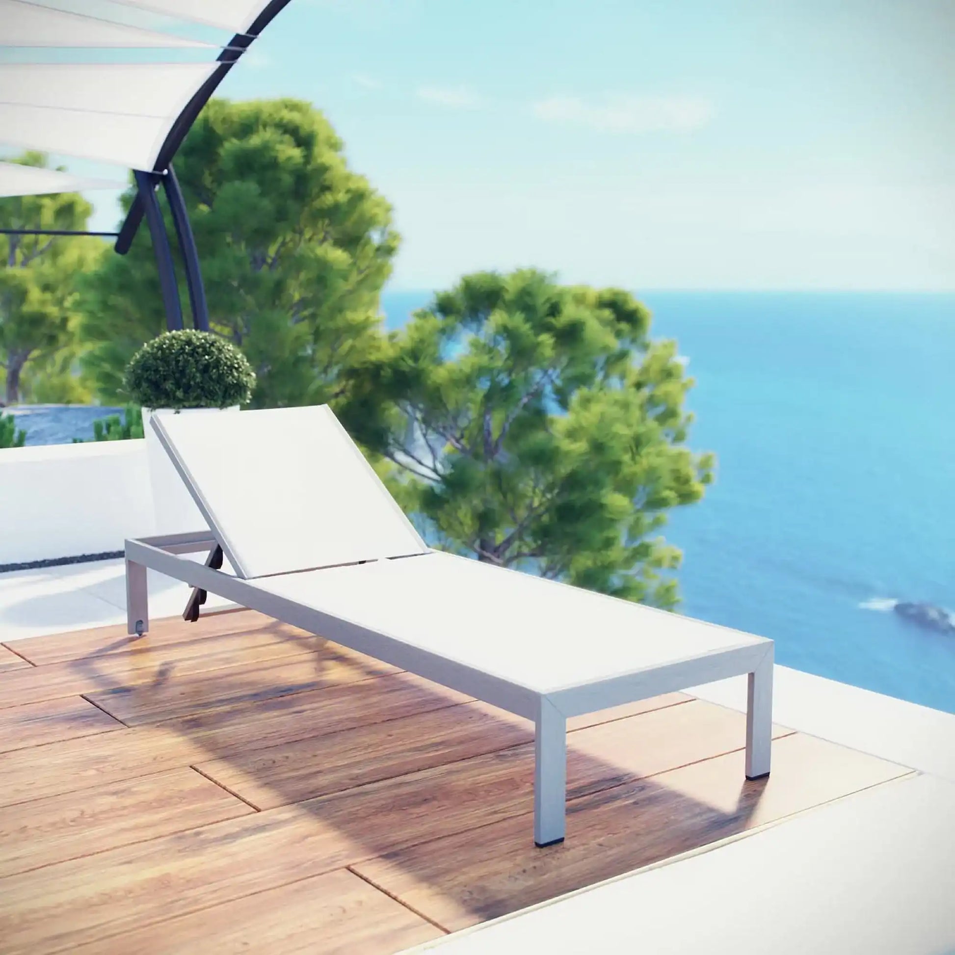 Shore Outdoor Patio Aluminum Mesh Chaise by Modway - Best Buy Furniture
