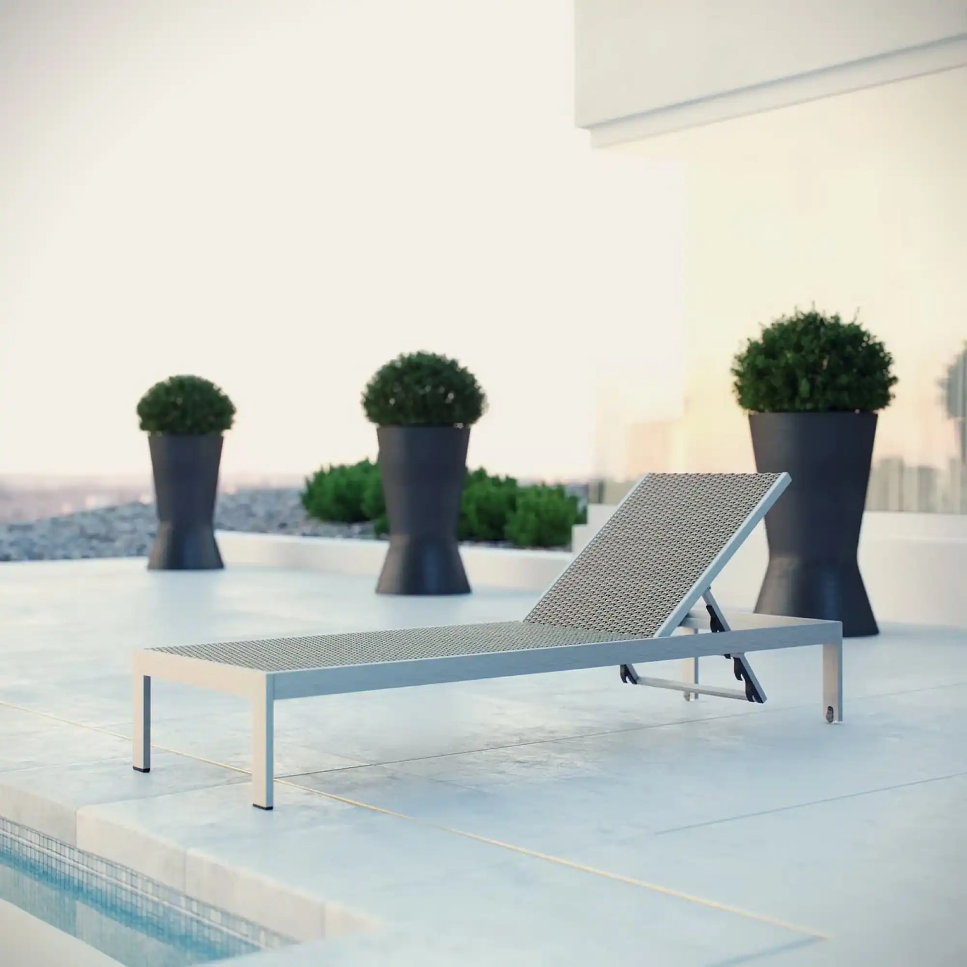 Shore Outdoor Patio Aluminum Rattan Chaise by Modway - Best Buy Furniture