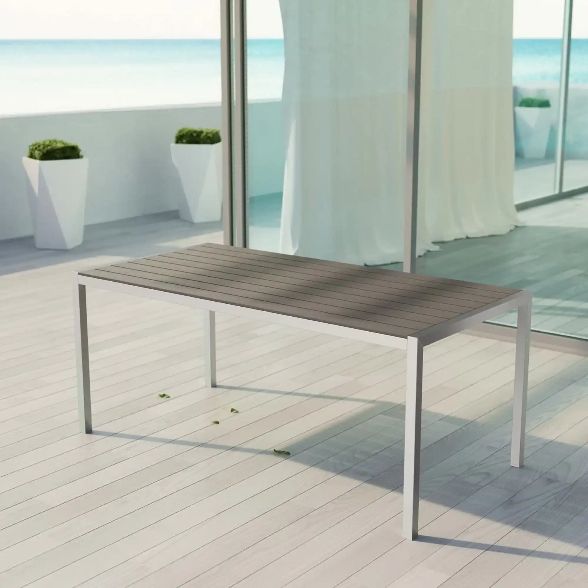 Shore Outdoor Patio Aluminum Dining Table by Modway - Best Buy Furniture