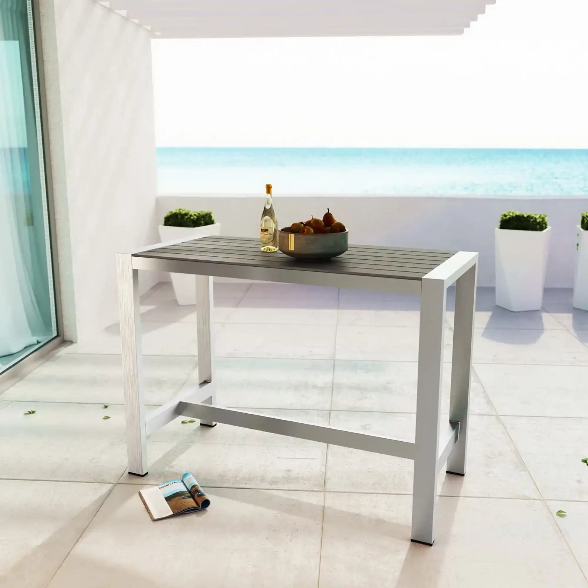 Shore Outdoor Patio Aluminum Rectangle Bar Table by Modway - Best Buy Furniture